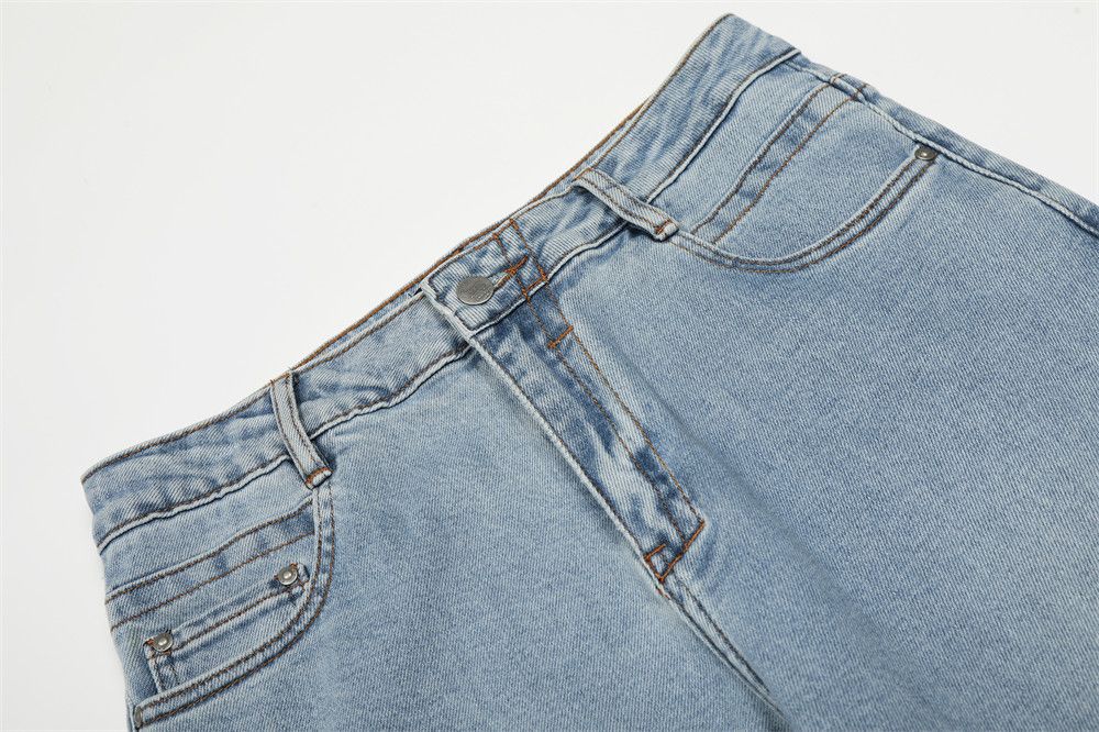Jean Men's loose retro American washed distressed casual jeans Size US 32 / EU 48 - 3 Thumbnail