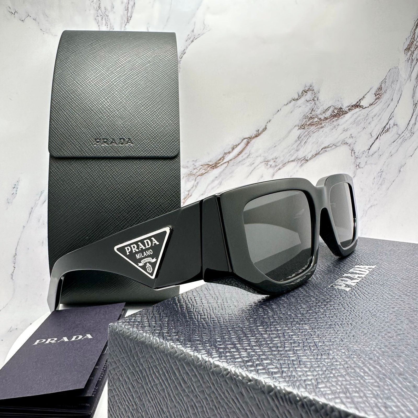 Prada NEW PRADA Sunglasses Black Square Size ONE SIZE - 12 Thumbnail
