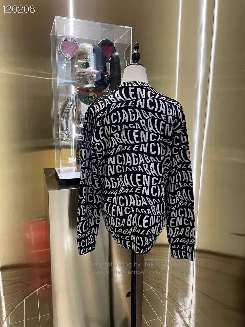 Balenciaga Balenciaga All-Over Logo Wool Sweater XS. Size US XS / EU 42 / 0 - 2 Thumbnail