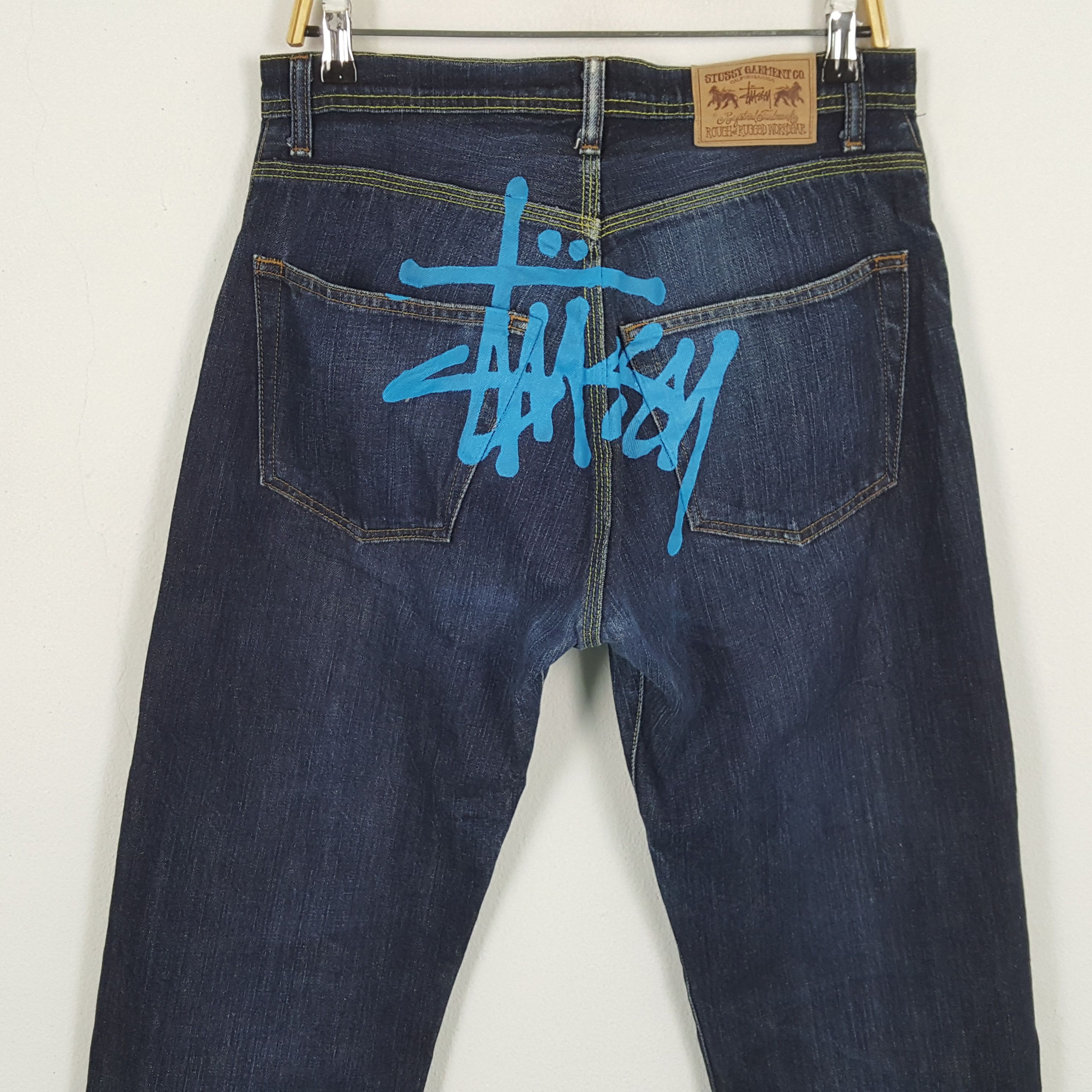 Stussy × Vintage Vintage STUSSY Streetwear Skateboard Logo Style Jeans Size US 32 / EU 48 - 2 Thumbnail