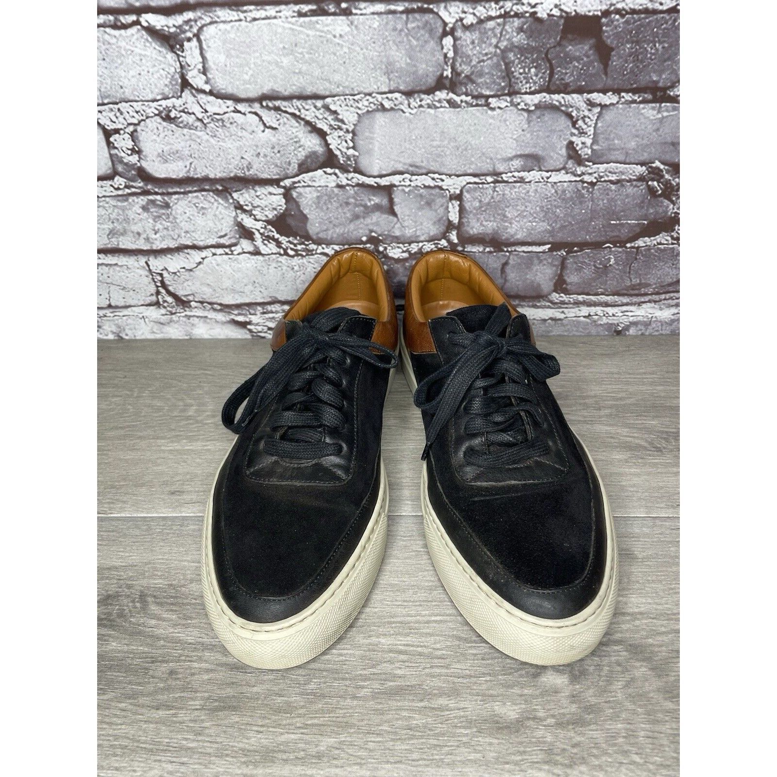 Frye Frye Black Suede Brown Leather Lace Up Low Top Casual Shoes Size US 10 / EU 43 - 9 Thumbnail