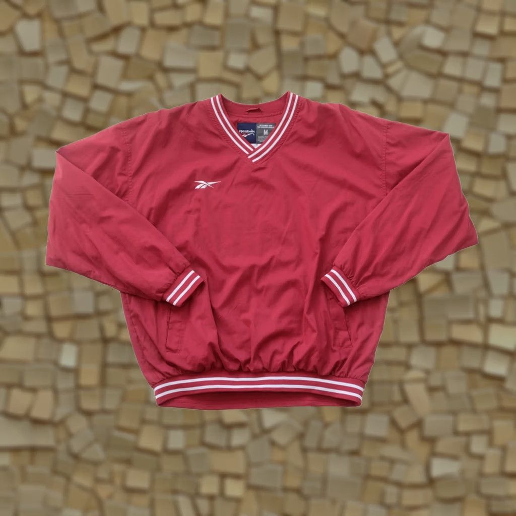 Reebok VINTAGE REEBOK Jacket 90s Red Mens M V KNECK PULL OVER 100% POLYESTER Size US M / EU 48-50 / 2 - 1 Thumbnail