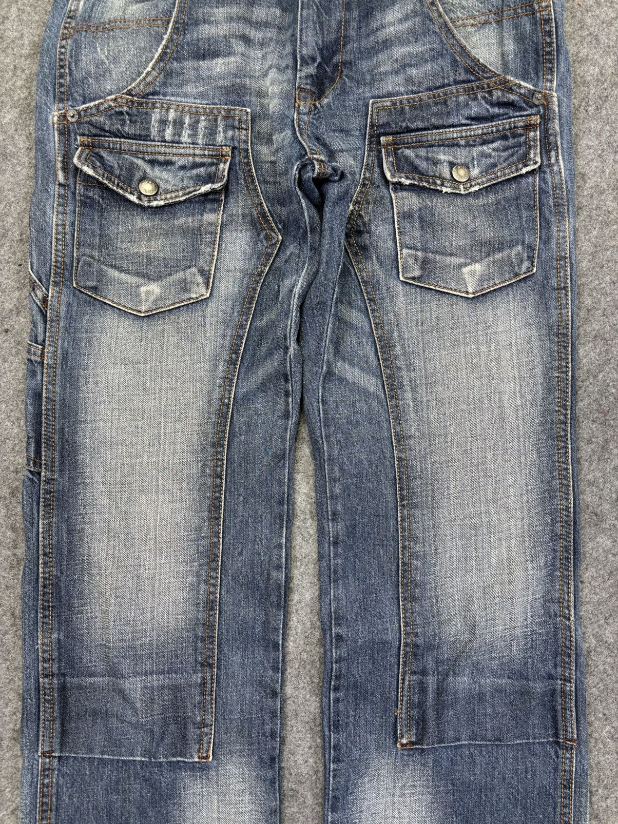 Japanese Brand 💥Sick 90s💥Rare Back Number 7 Pocket Double Knee Denim F932 Size US 30 / EU 46 - 4 Thumbnail