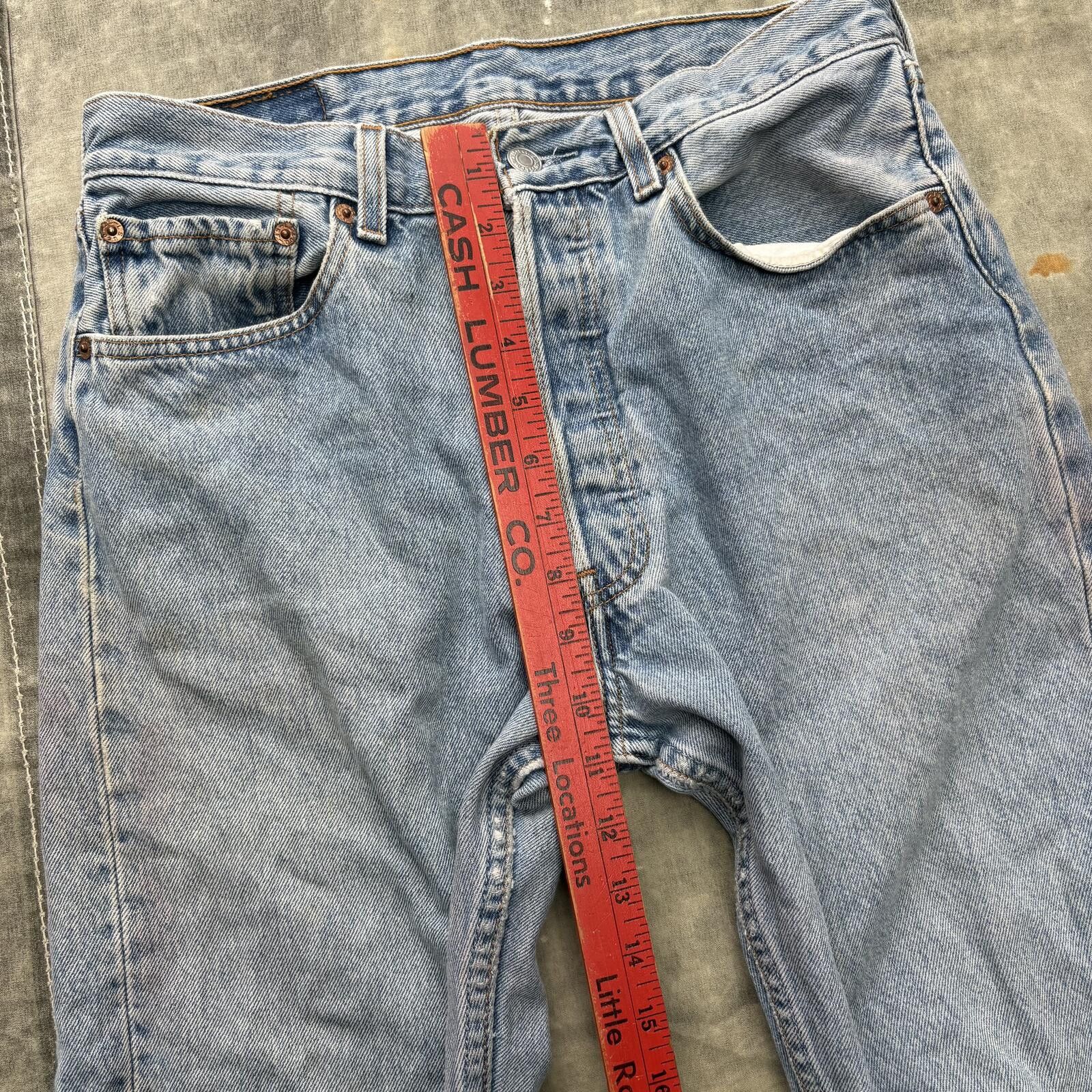 Levi's Vintage 90s Y2K 501 Levi’s Button Fly Denim Blue Jeans 31x30 Size 31" - 6 Thumbnail