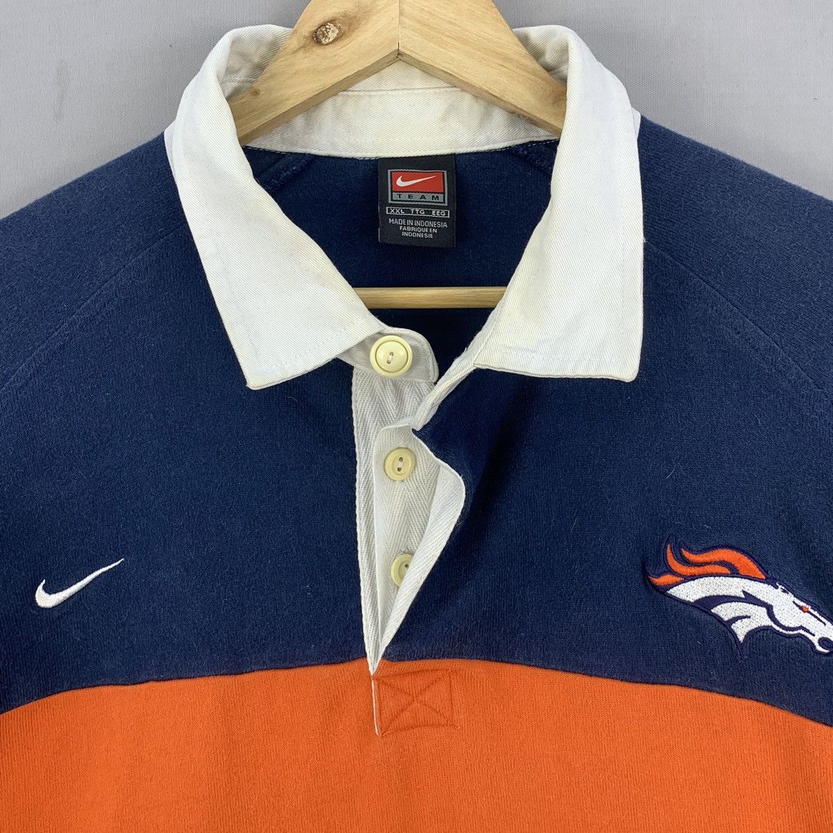 Nike Vintage Y2K Nike NFL Denver Broncos Long Sleeve Polo Shirt Size US XXL / EU 58 / 5 - 9 Thumbnail