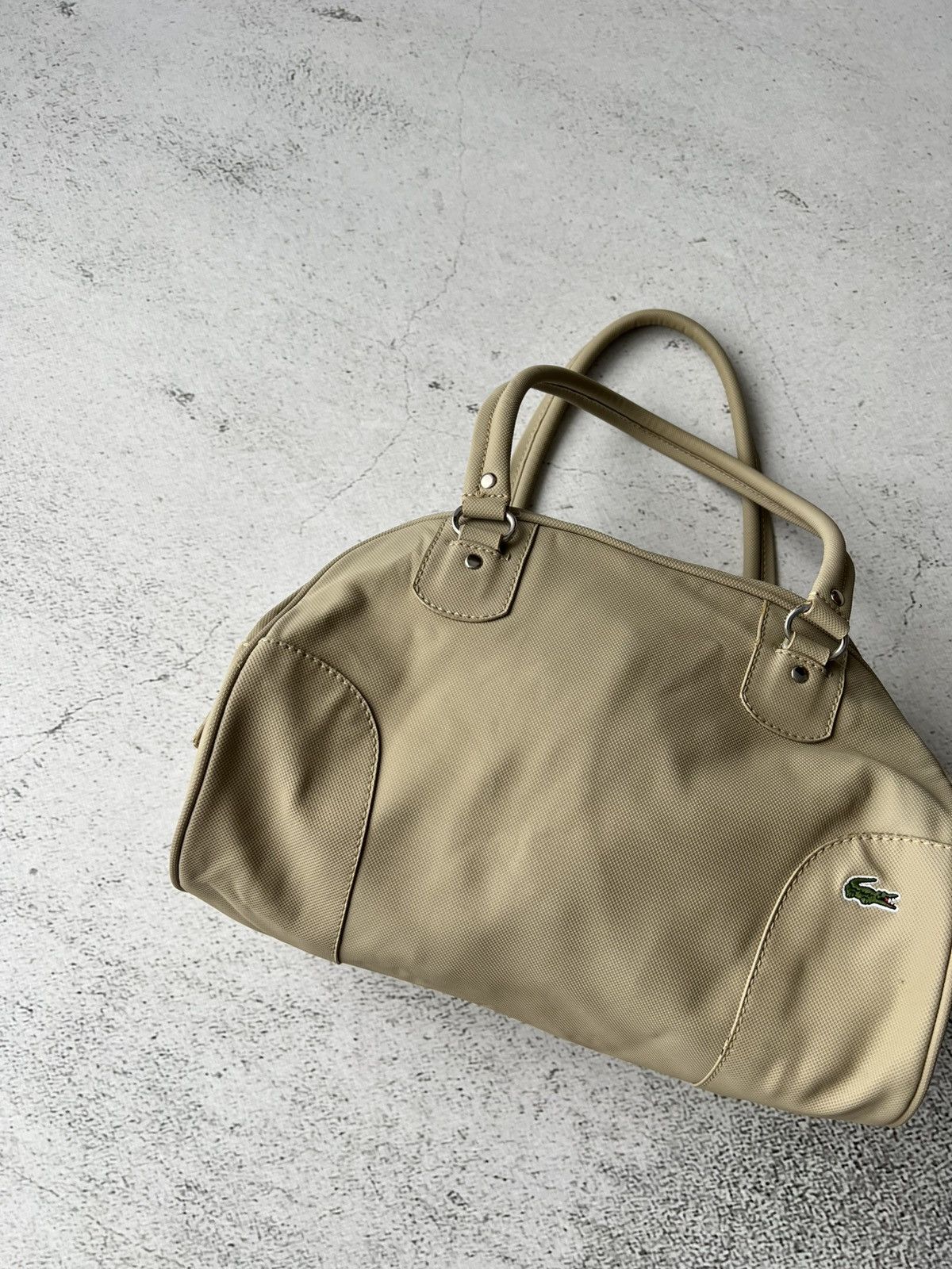 Lacoste 🐊Y2K Lacoste Vintage Bowling Bag Beige Green Croc 2000s Size ONE SIZE - 4 Thumbnail