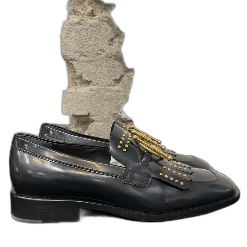 Dior Men's Leather Shoes With Studs-2506 in Black (Size 6.5)