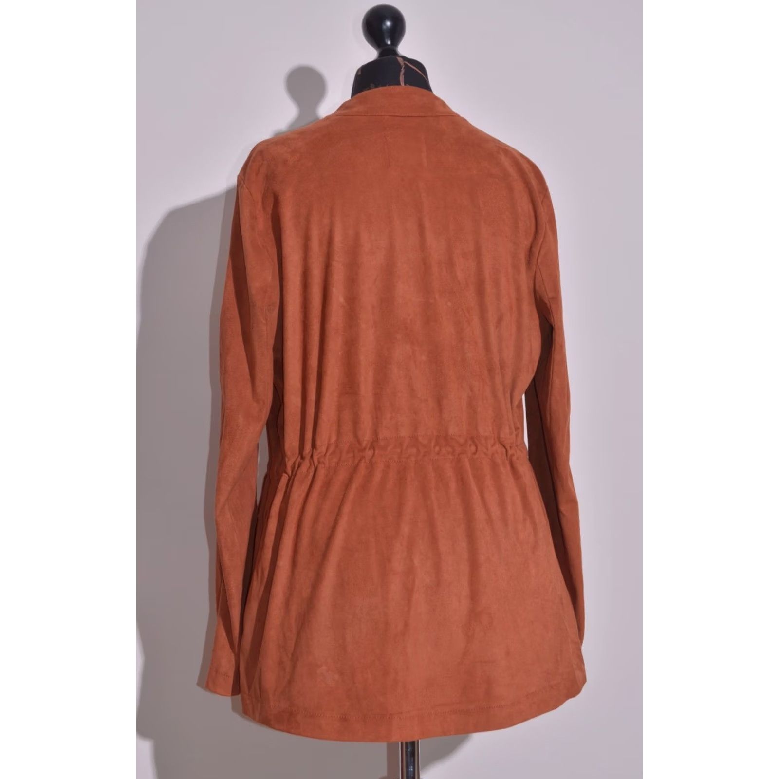Desigual Desigual Faux Suede Jacket Rust Brown Embroidered Waterfall Open Front Boho M Size M / US 6-8 / IT 42-44 - 6 Thumbnail