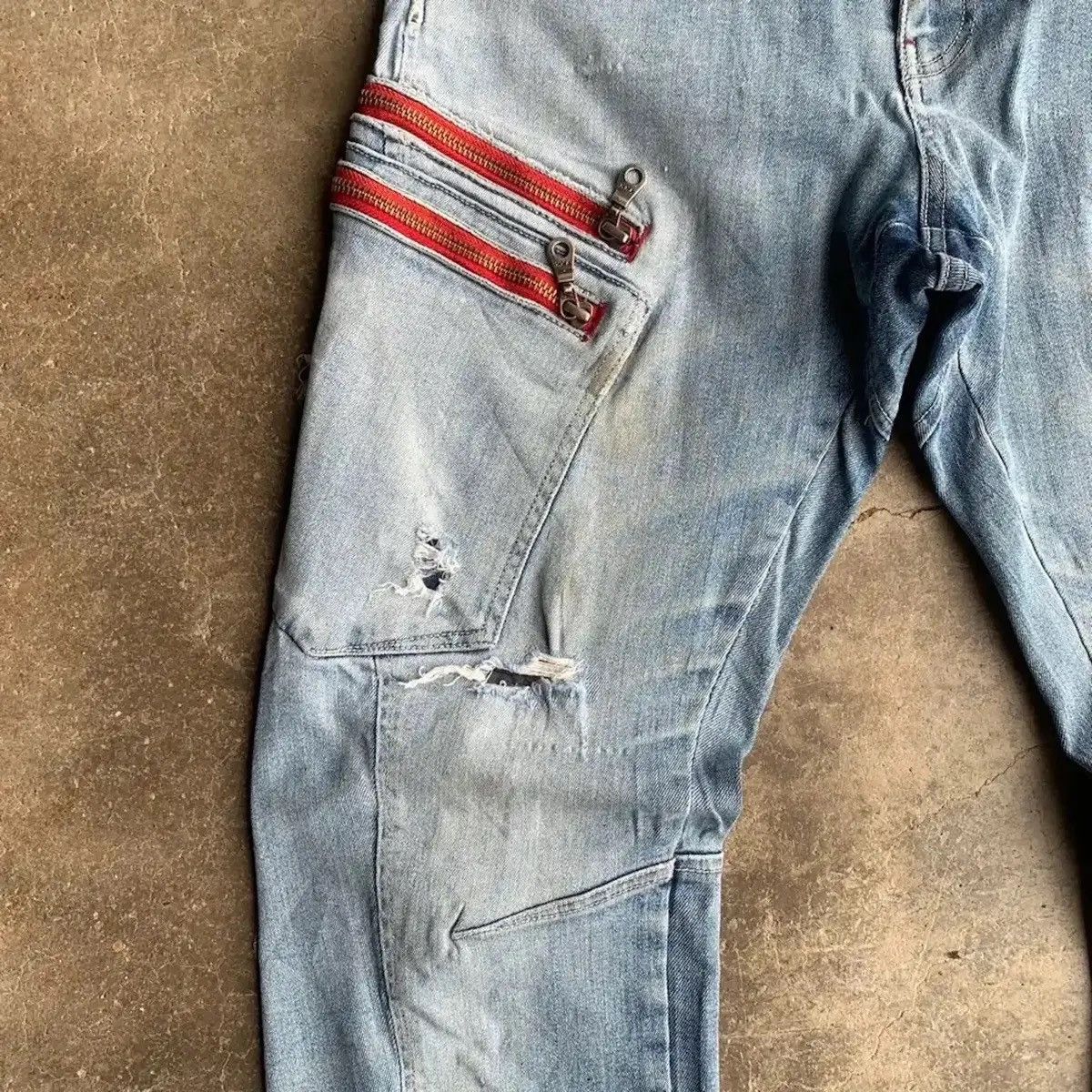 Vintage DISTRESSED DENIM TROUSERS HUMMER CURVE LEGS JEAN FADED PANTS Size US 29 - 6 Thumbnail