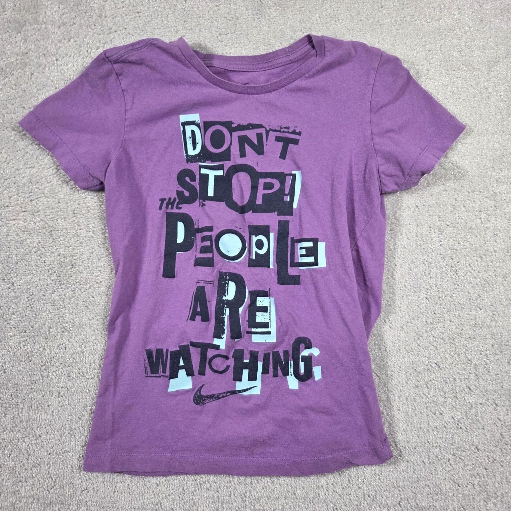Nike Nike Shirt Womens Medium Purple Dont Stop People Watching Graphic Short Sleeve Size M / US 6-8 / IT 42-44 - 2 Thumbnail