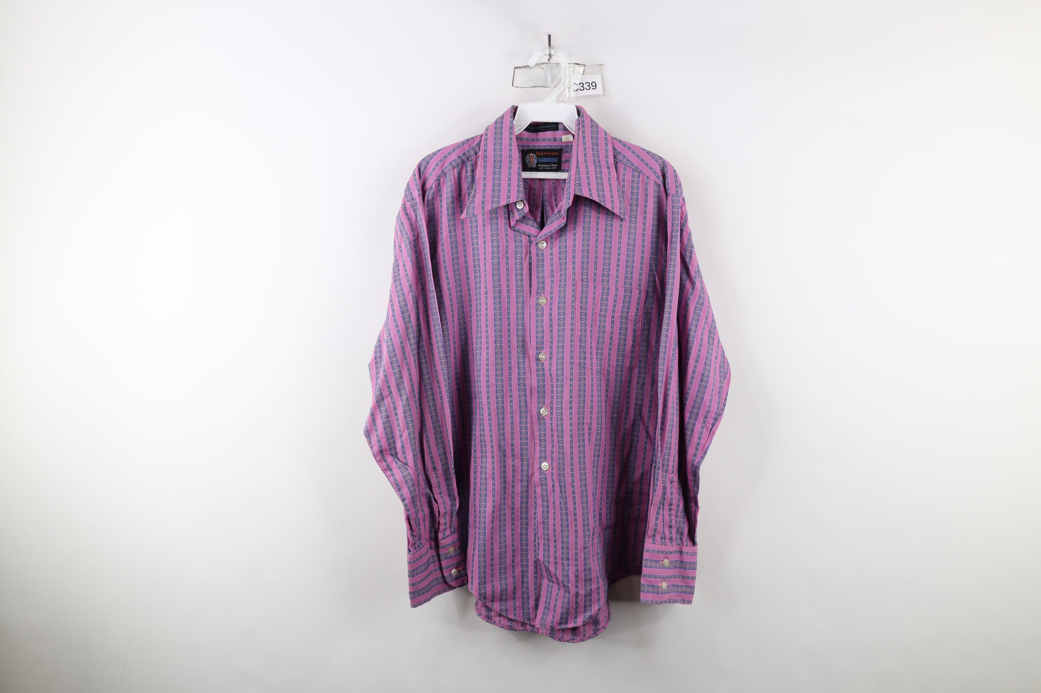 Vintage Vintage 60s Fruit of the Loom Striped Collared Button Shirt Size US L / EU 52-54 / 3 - 1 Thumbnail