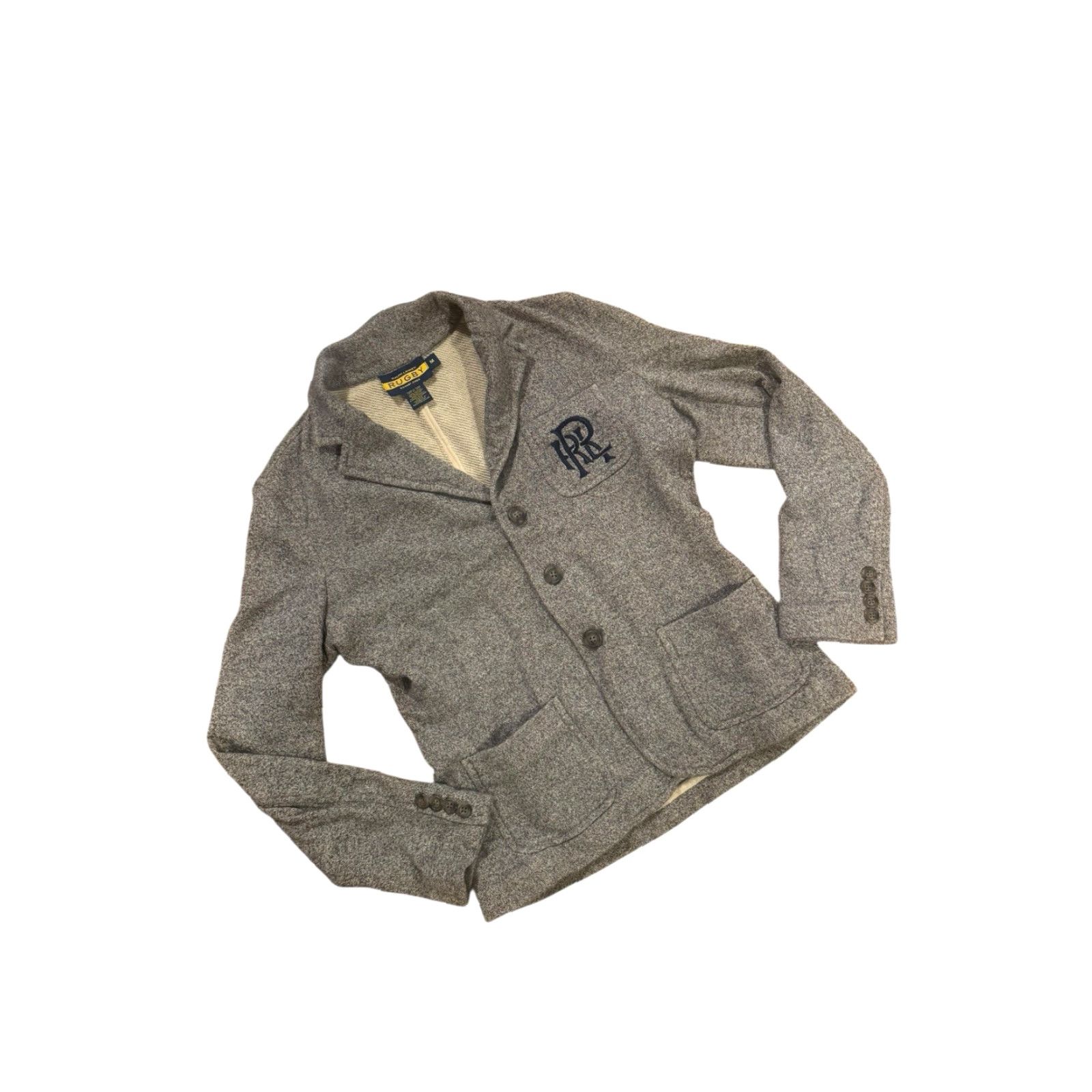 Ralph Lauren VINTAGE Rugby Ralph Lauren Cardigan Blazer Knit Solid Gray M Size M / US 6-8 / IT 42-44 - 3 Thumbnail