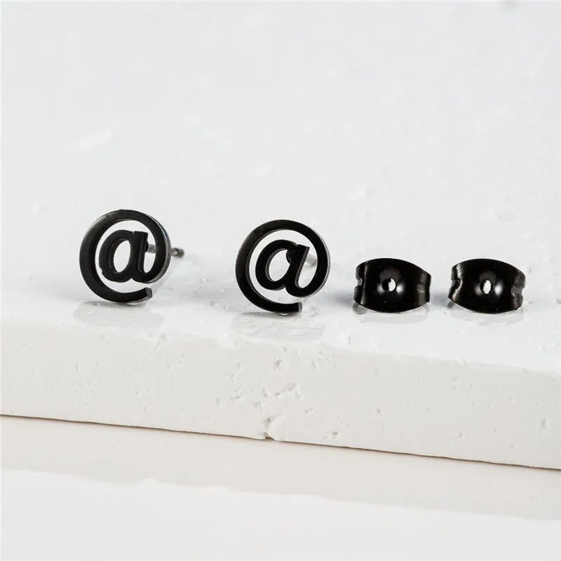 Jewelry Symbol Classic Letter A Stud Earrings Charm Earring Gift Size ONE SIZE - 1 Preview