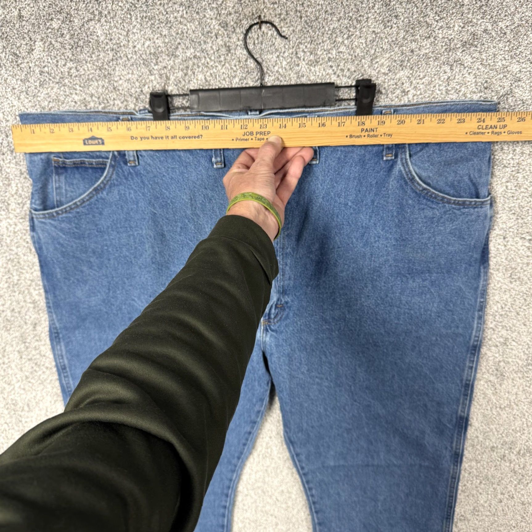 Denime Rustler Classic Jeans 50x30 Regular Fit Straight Leg Denim Workwear Comfort Mens Big & Tall Blue Cotton Denim Pockets Zip Front Size US 34 / EU 50 - 2 Thumbnail