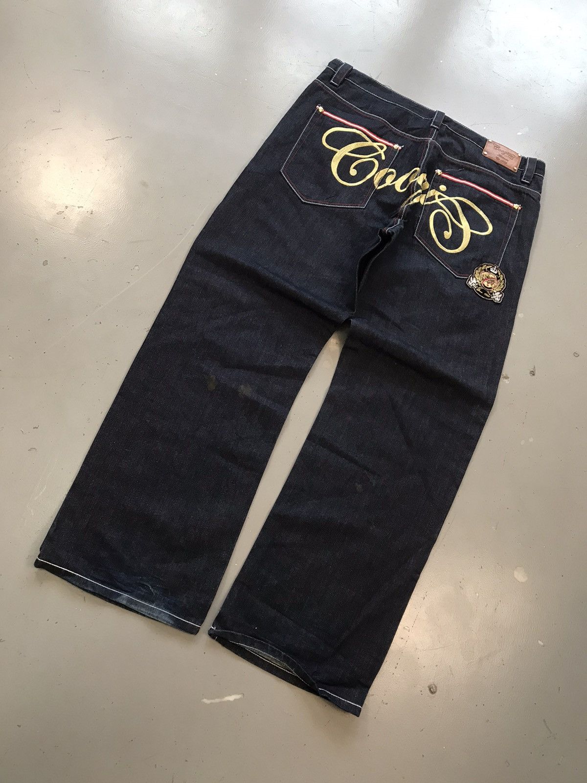 Coogi × Vintage Vintage Coogi SpellOut earth wing crown 👑 embroidered denim Size US 41 - 9 Thumbnail