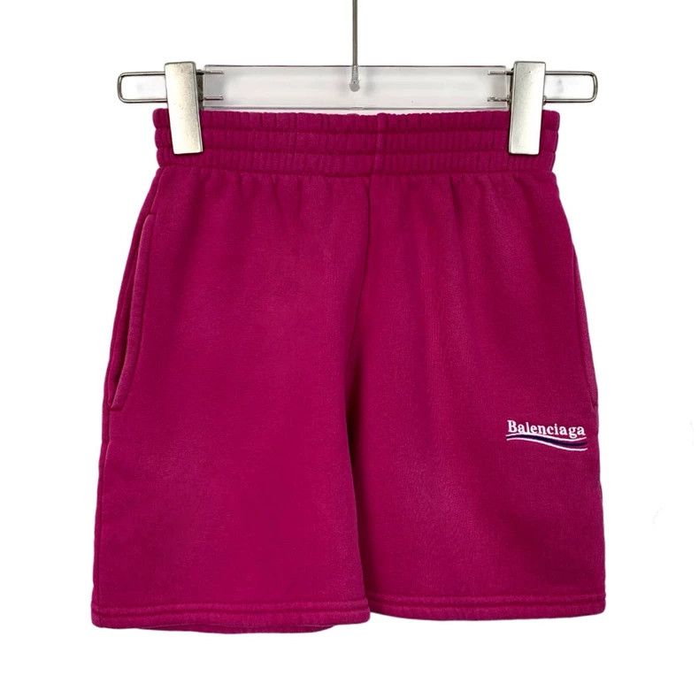 Balenciaga Balenciaga Pink logo monogrammed elasticated waist shorts Size 27" / US 4 / IT 40 - 1 Thumbnail