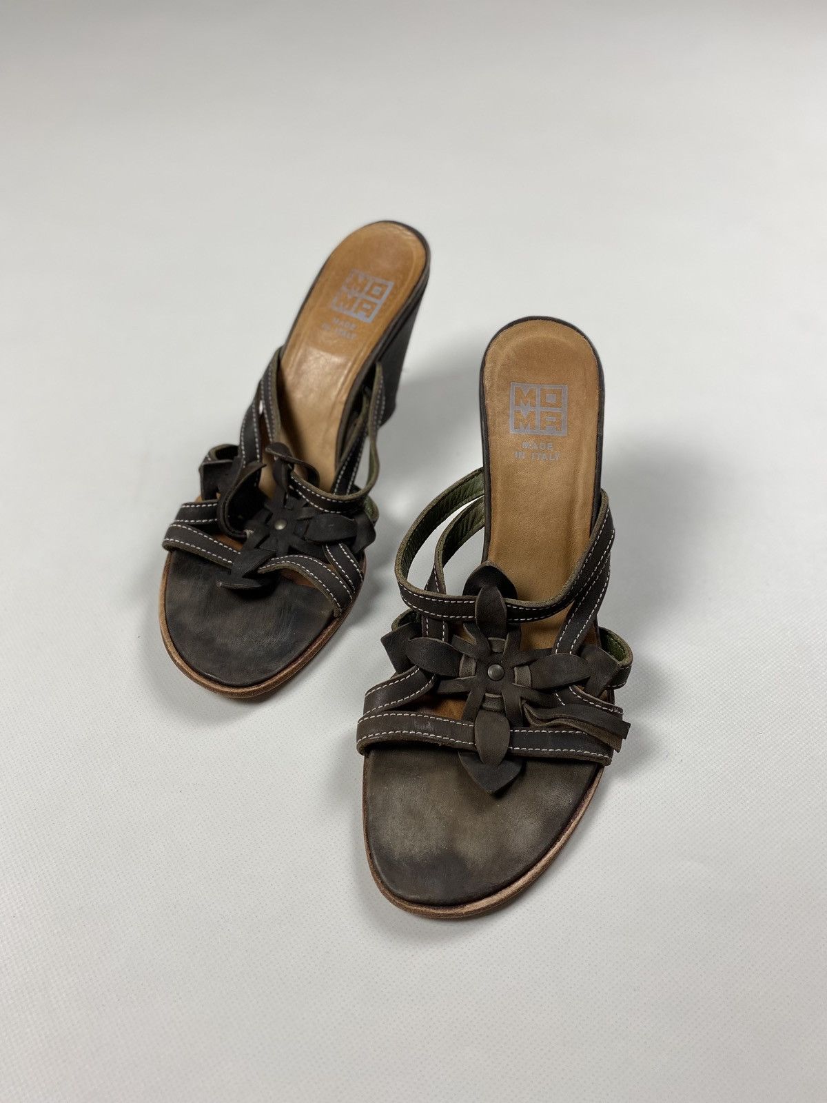 MoMA MOMA ladies avant-garde leather heeled sandals shoes size 40 Size US 10 / IT 40 - 4 Thumbnail