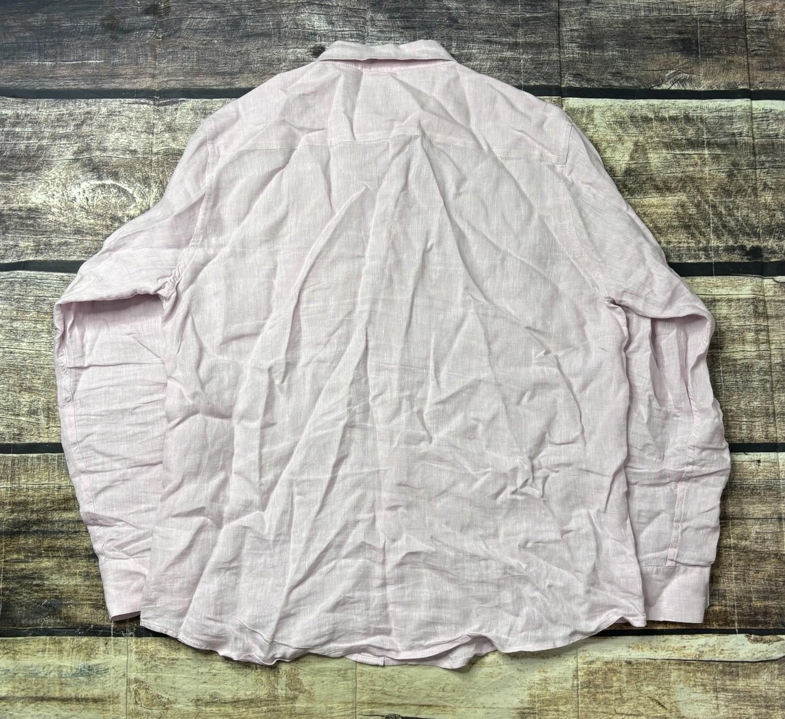 Saks Fifth Avenue Saks Fifth Avenue Shirt Mens XL 100% Linen Light Pink Pocket Size US XL / EU 56 / 4 - 3 Thumbnail