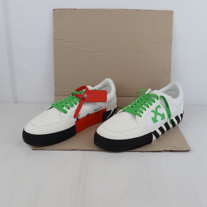 Off-White o1rshd1 Low Vulcanized Suede/Canva Sneakers in White Green Size US 6 / EU 39 - 9 Thumbnail