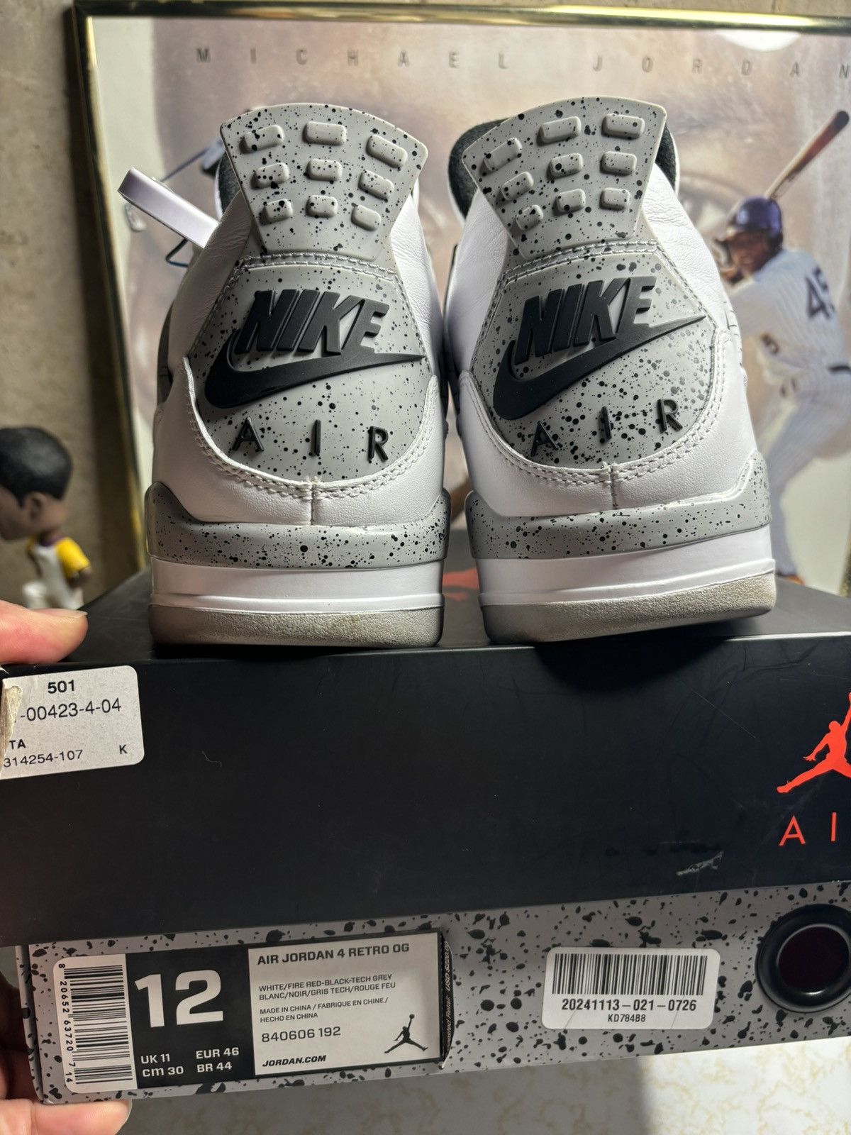Jordan Brand Air Jordan 4 Retro OG white cement Size US 12 / EU 45 - 7 Thumbnail