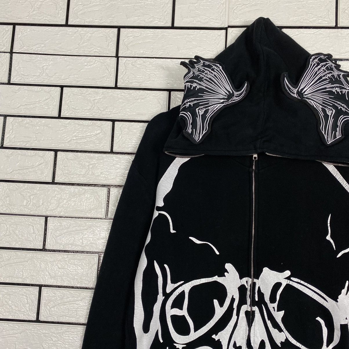 Hysteric Glamour 🔥HOODIE ZIPPER SWEATER GLAD NEWS SKELETON BONE BIG LOGO Size US M / EU 48-50 / 2 - 7 Thumbnail