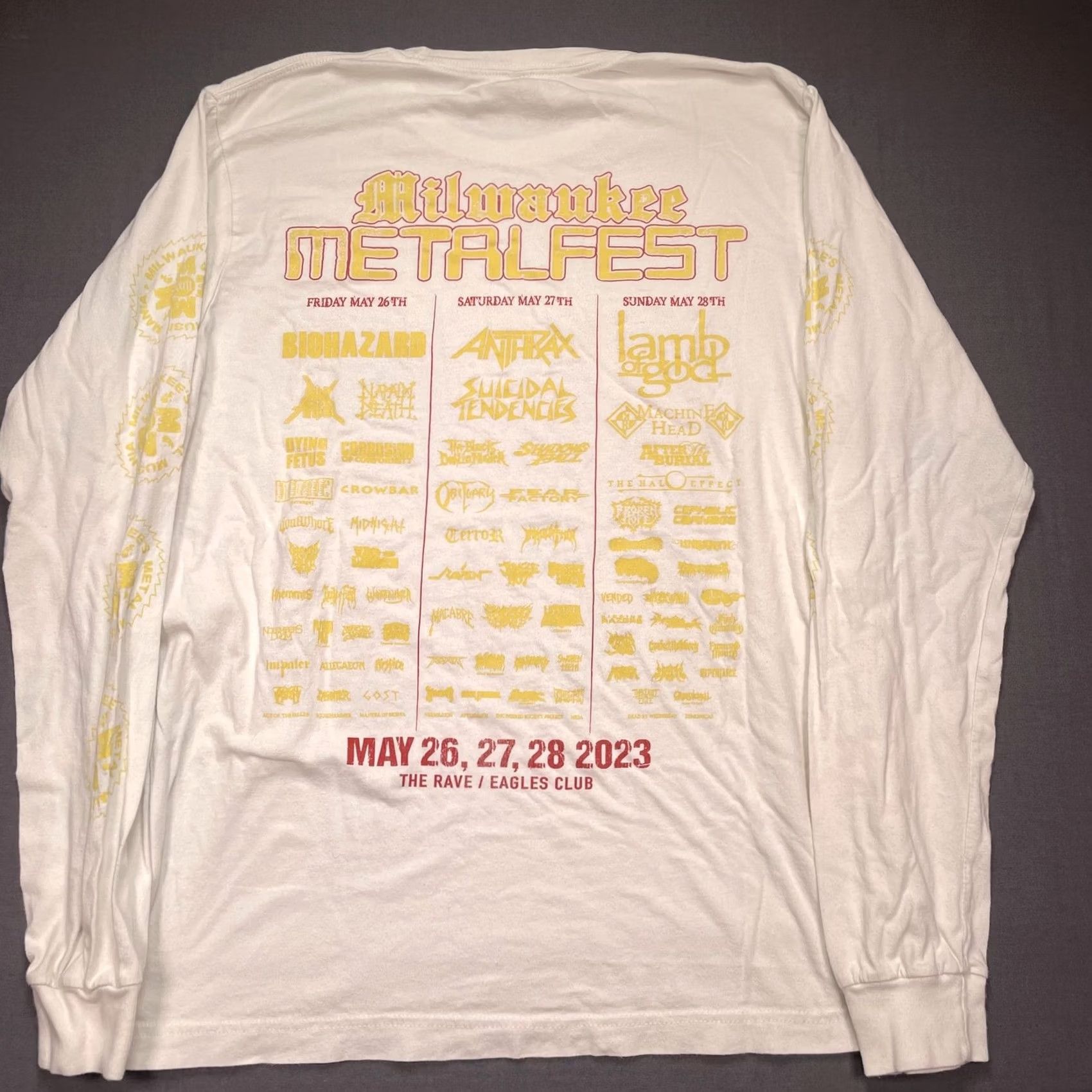Vintage VINTAGE Milwaukee Metalfest Shirt Mens Large White Long Sleeve Skull Graphic Metal Tee Size US L / EU 52-54 / 3 - 7 Thumbnail