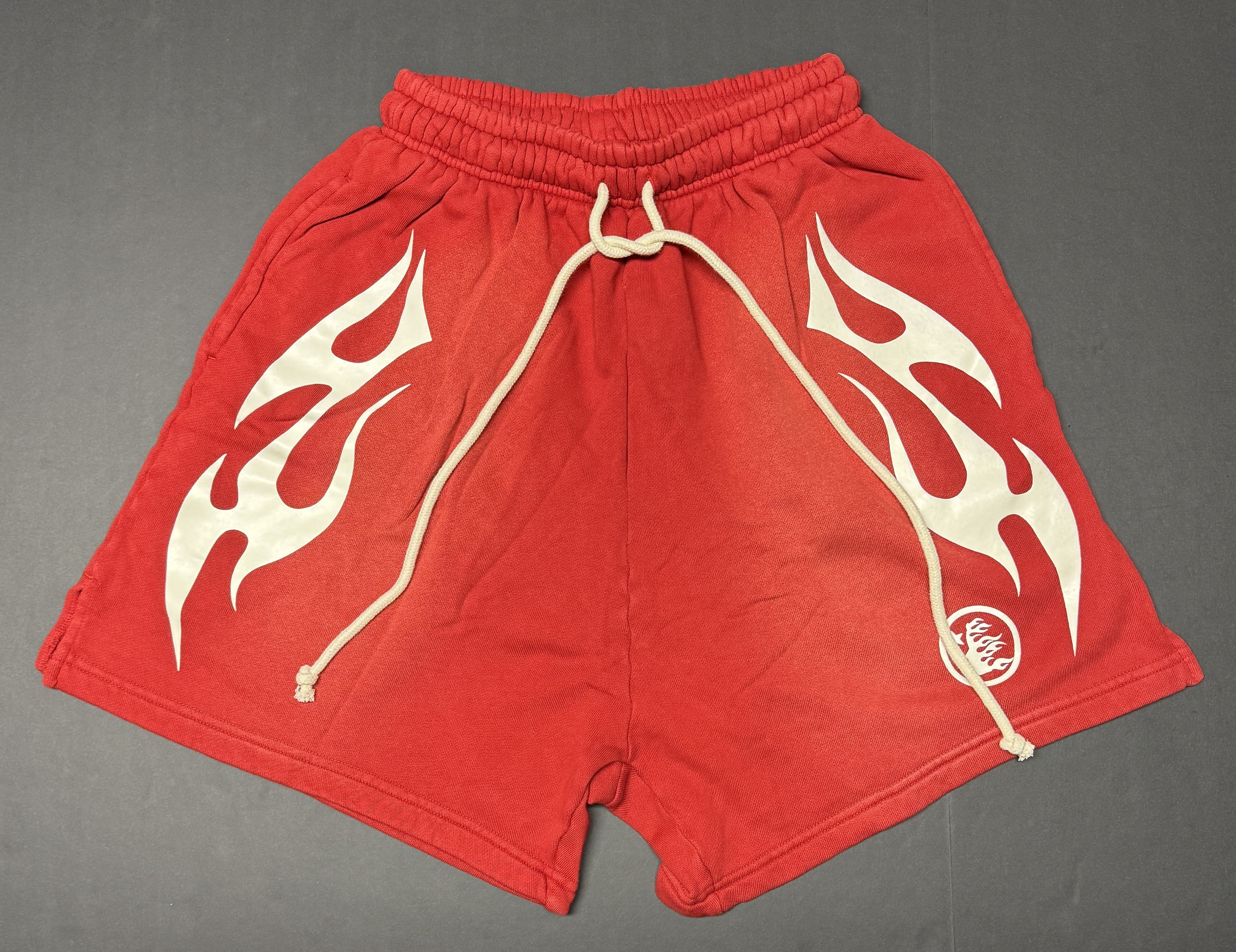 HELLSTAR Hellstar Flame Shorts Red/White CAP 10 Size US 28 / EU 44 - 1 Thumbnail