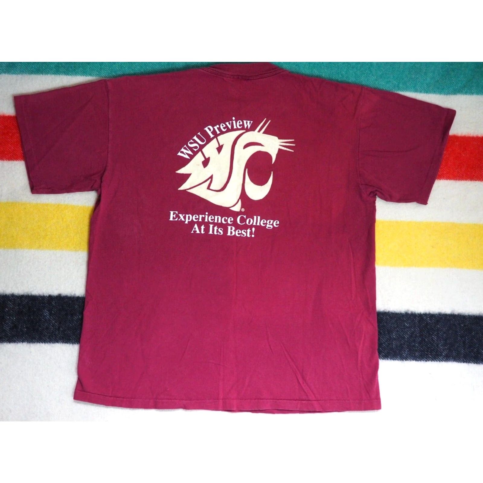 Vintage VINTAGE Oneita Washington State Cougars USA Tee T-Shirt L Red 1990s Graphic Ladies? Men? (Gender) Size US L / EU 52-54 / 3 - 2 Thumbnail