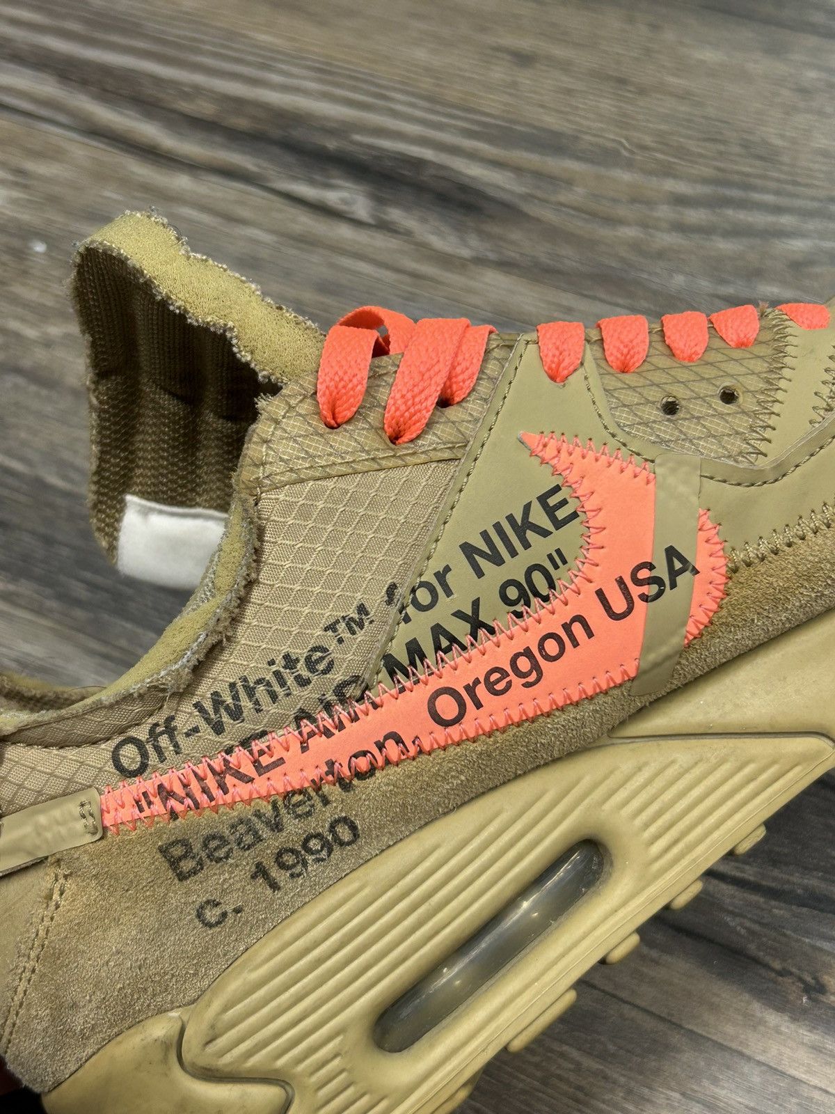 Nike × Off-White Nike x Off-White x Air Max 90 ‘Desert Ore’ Size US 10 / EU 43 - 6 Thumbnail