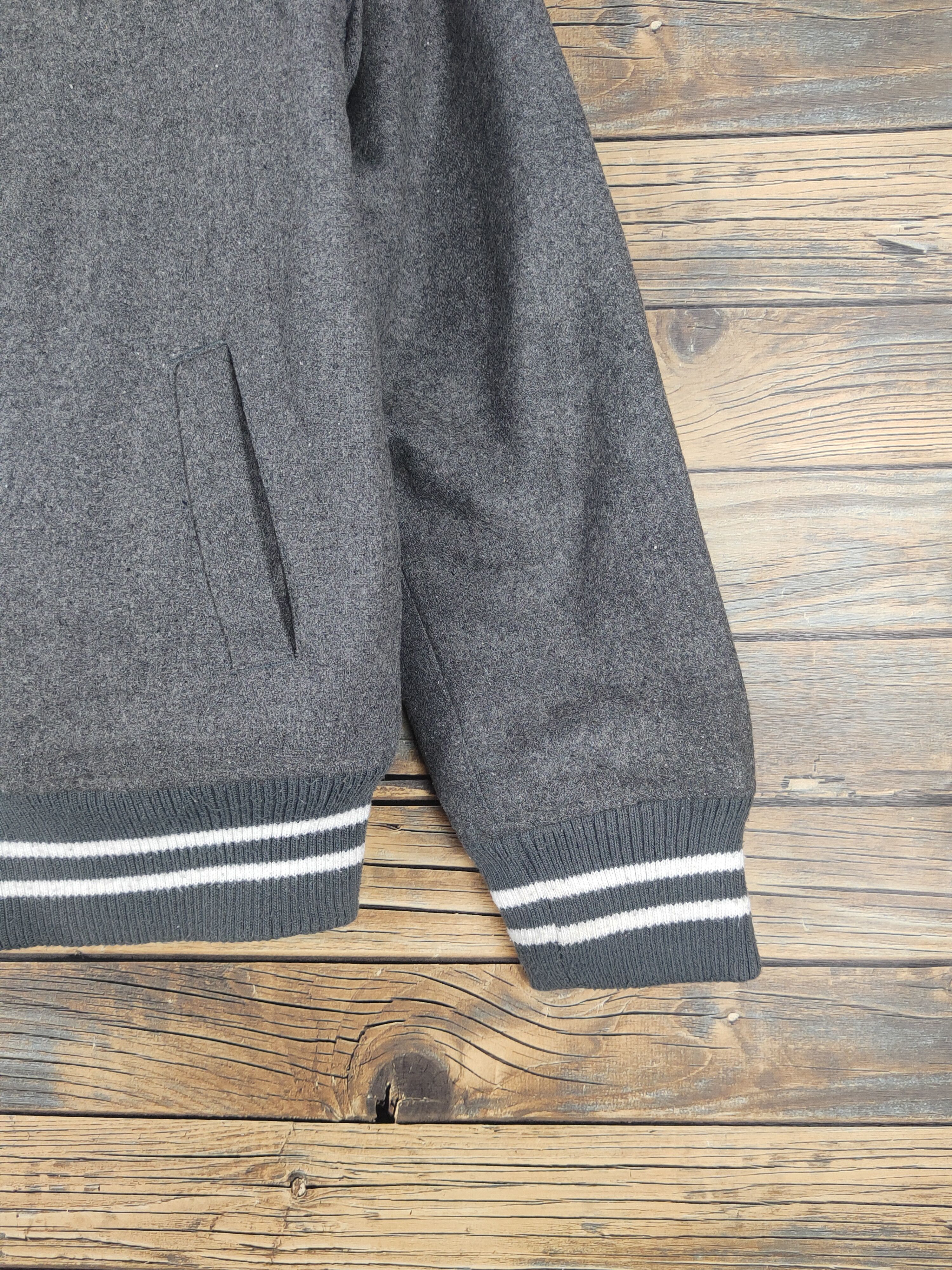 Japanese Brand E Hypen World Gallery Gray Varsity Jackets #W1072 Size US S / EU 44-46 / 1 - 6 Thumbnail