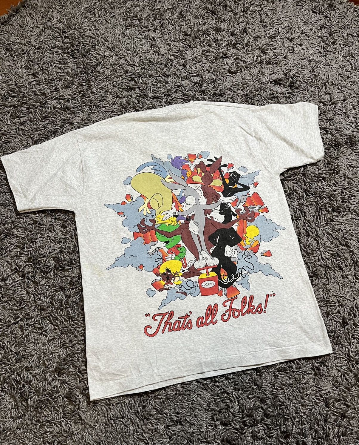 Warner Bros LOONEY TUNES 1995 WARNER BROS. VINTAGE COTTON PRINTED SHIRT Size US L / EU 52-54 / 3 - 5 Thumbnail