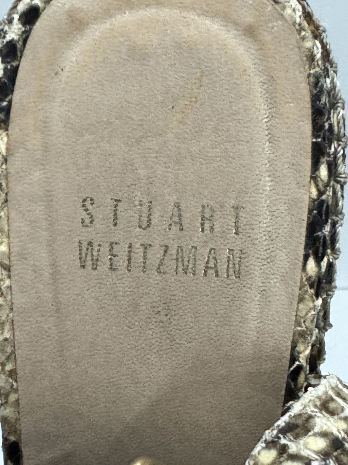 Stuart Weitzman Stuart Weitzman Snake Print Wedge Slingback Buckle Sandals Size US 7.5 / IT 37.5 - 4 Thumbnail