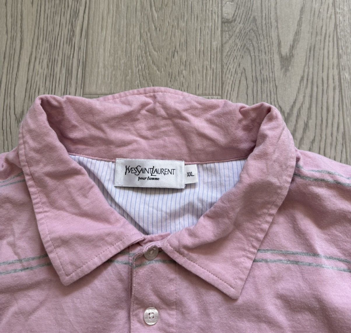 Vintage × Yves Saint Laurent Vintage Yves Saint Laurent YSL Polo T Shirt Striped Size US XL / EU 56 / 4 - 4 Thumbnail