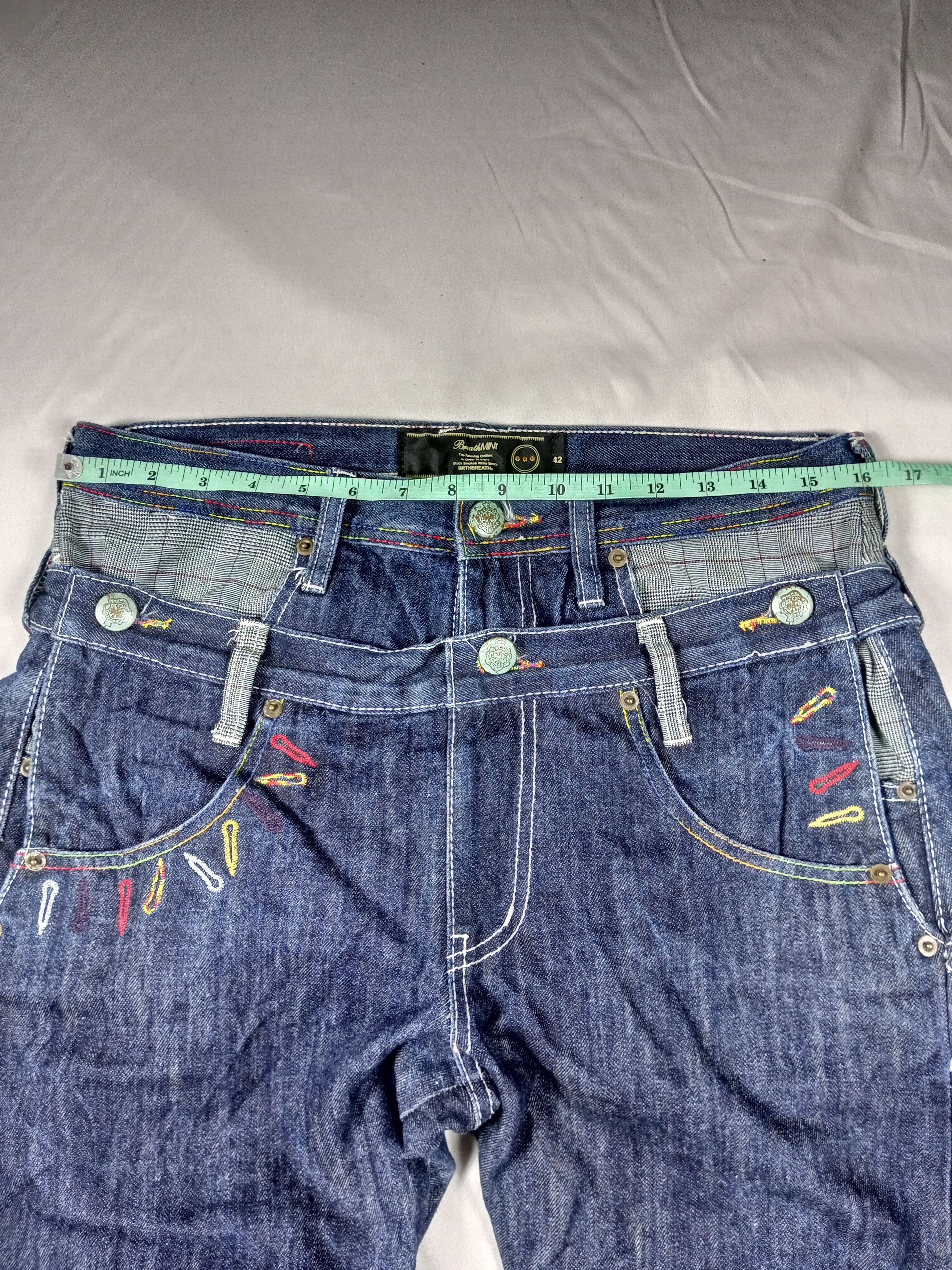 Japanese Brand BreathMINT Double Waist Japan Raw Denim Y2K Size US 32 / EU 48 - 10 Thumbnail