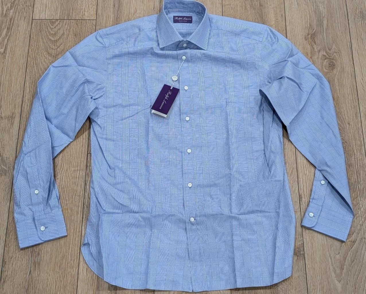Ralph Lauren Purple Label Ralph Lauren Purple Label Glen Check Cotton Dress Shirt 17.5 Size US XL / EU 56 / 4 - 1 Thumbnail