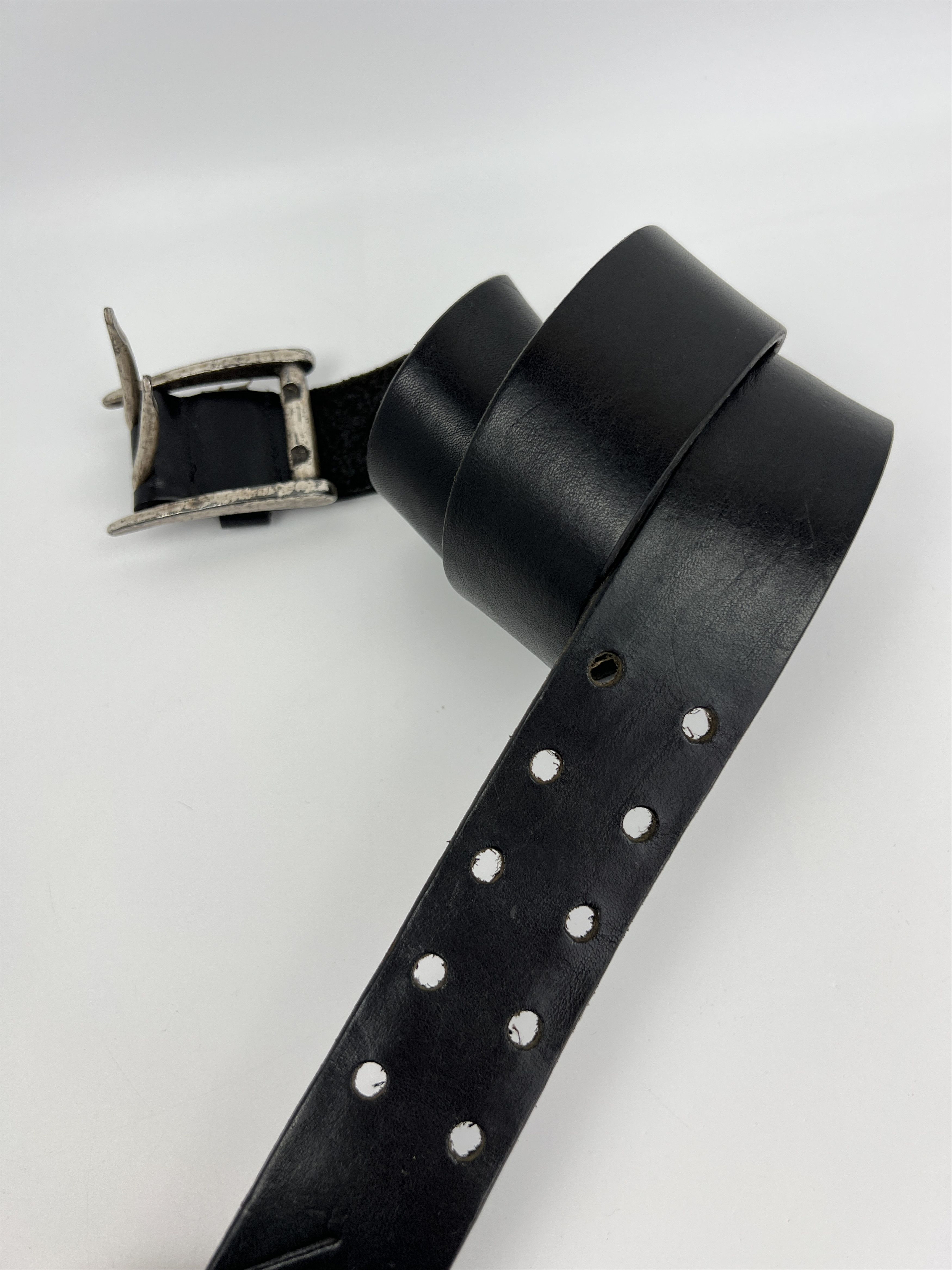 Diesel Vintage y2k Diesel Fork Buckle Cowboy Black Leather Belt Size ONE SIZE - 9 Thumbnail