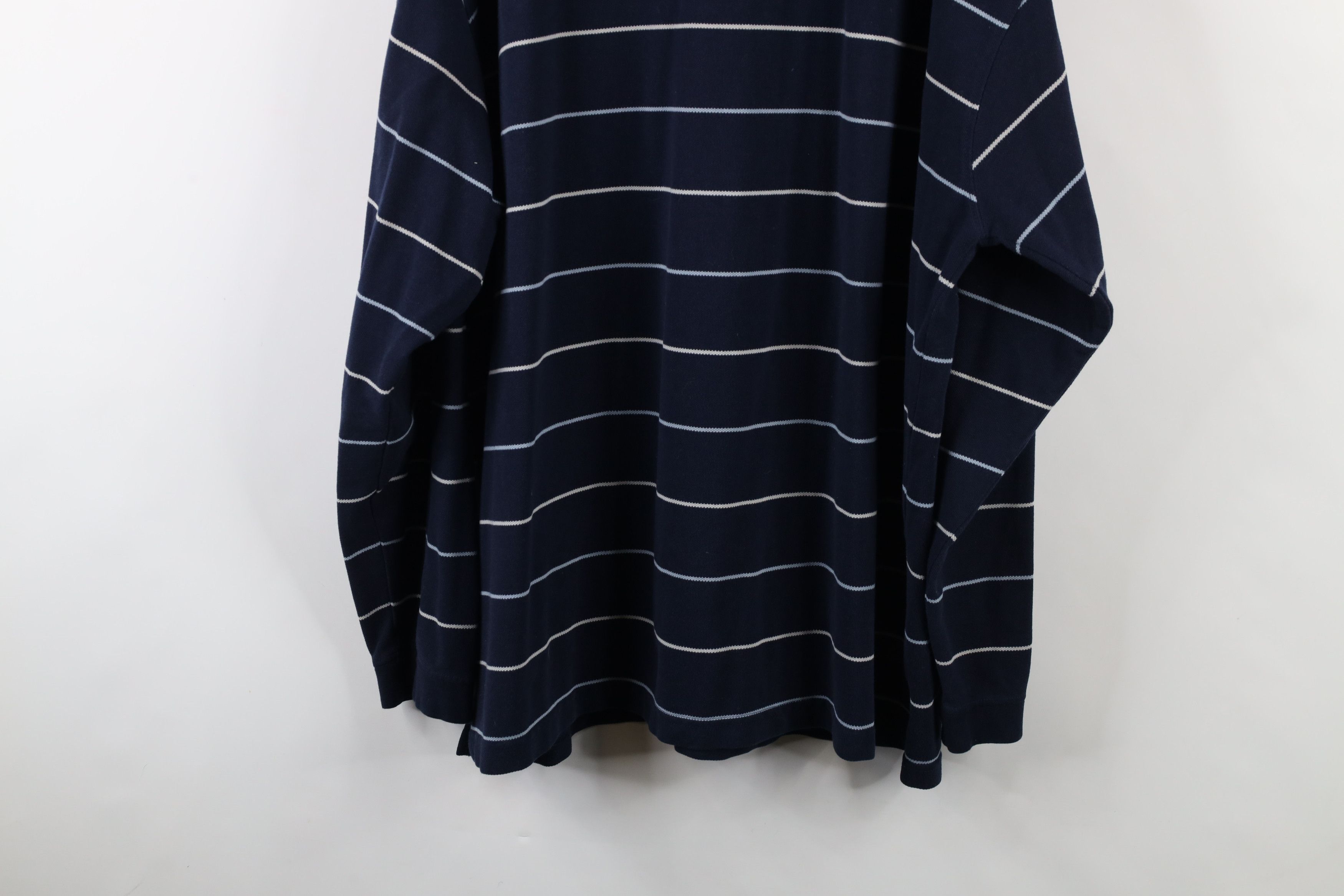Vintage Vintage 90s Streetwear Long Sleeve Pocket Polo Shirt Blue Size US XXL / EU 58 / 5 - 9 Thumbnail