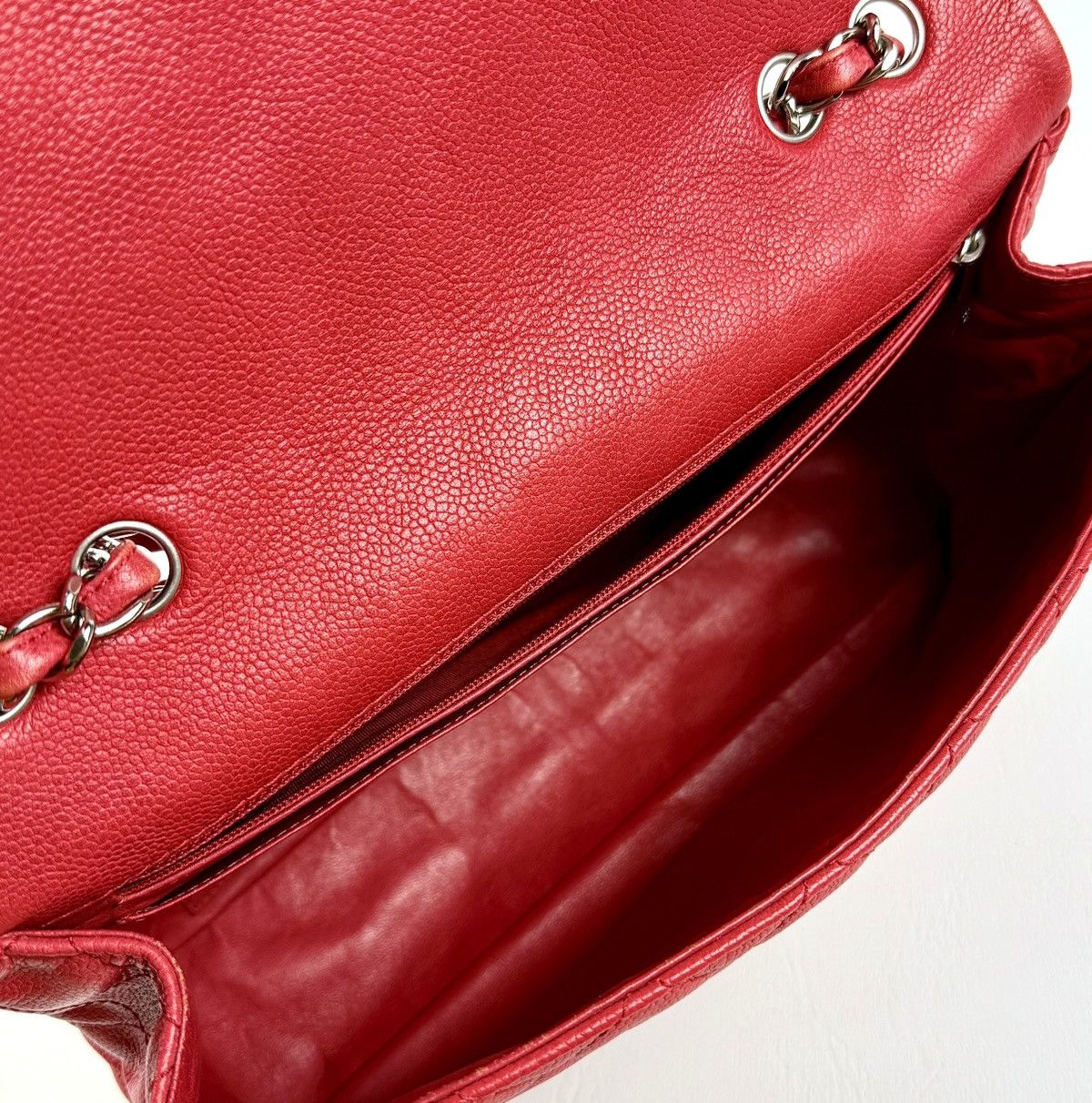Chanel Chanel - Karl - 2008 - Raspberry Red - Caviar - Jumbo - Flap Size ONE SIZE - 19 Thumbnail