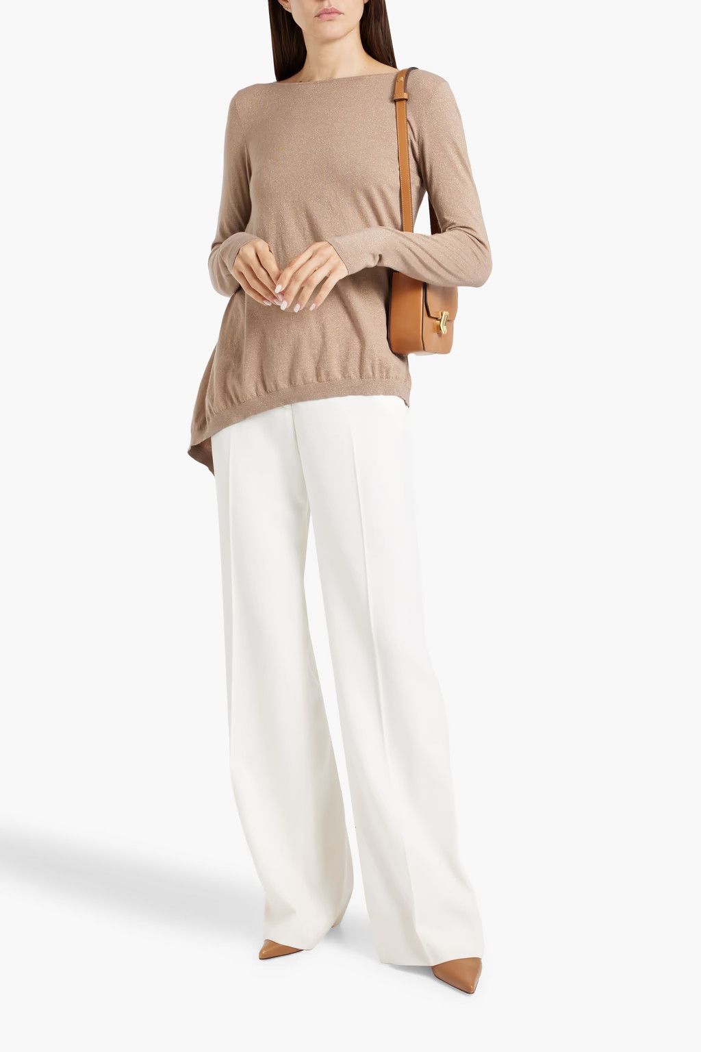 Brunello Cucinelli o1y0825 Cashmere Blend Sweater in Camel Size M / US 6-8 / IT 42-44 - 2 Thumbnail