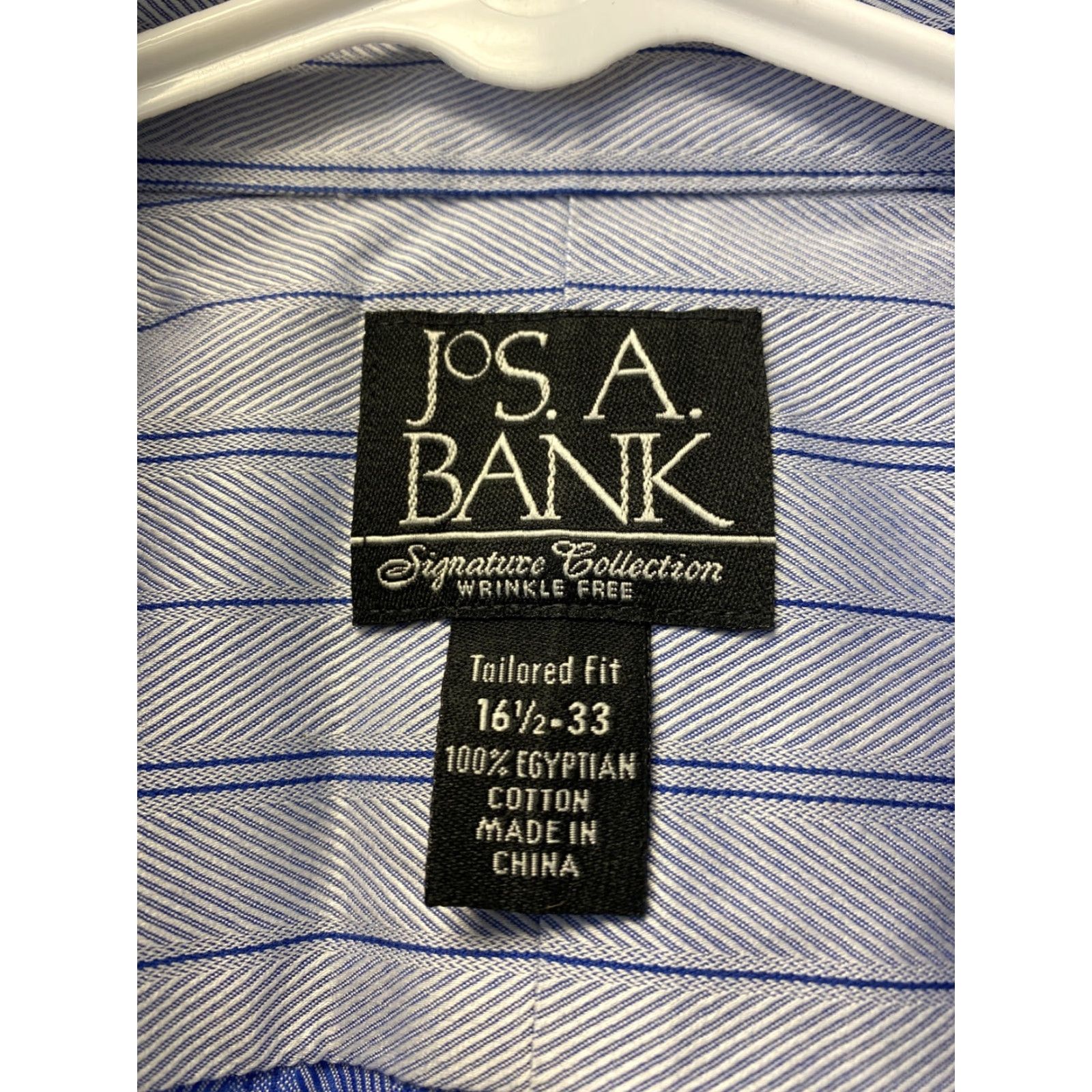Jos. A. Bank Jos A Bank Dress Shirt Mens 16.5 33 Button Up Long Sleeve Sky Blue Regular Button-Down Collar Mens Shirt” Size 42R - 4 Thumbnail