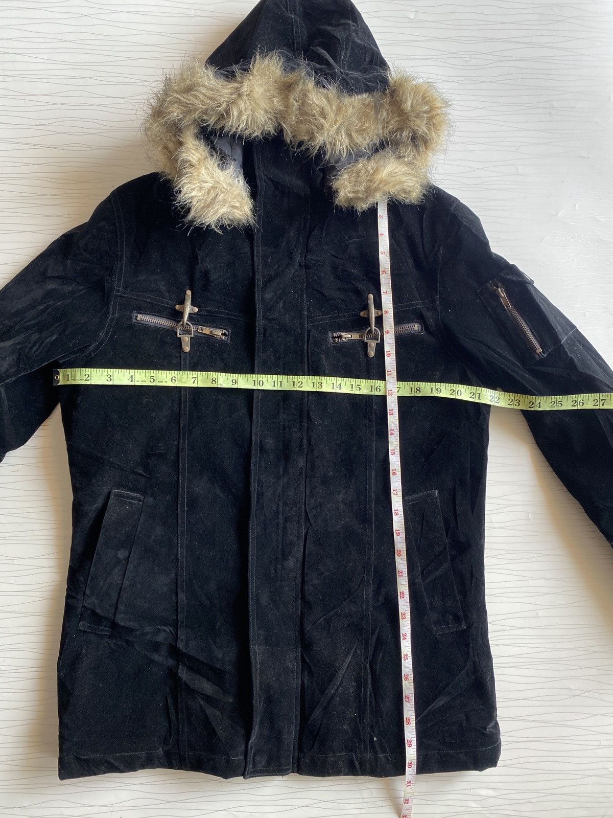 20471120 Vintage Fur Hood Parka Black Jacket - Quilted Lining Size US M / EU 48-50 / 2 - 16 Thumbnail