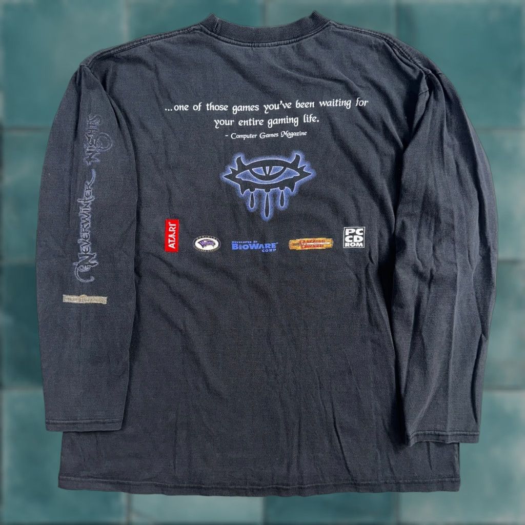Vintage Vintage Neverwinter Nights Video Game Promo T-Shirt XL Men Black 90s Gaming Collectible Size US XL / EU 56 / 4 - 1 Thumbnail