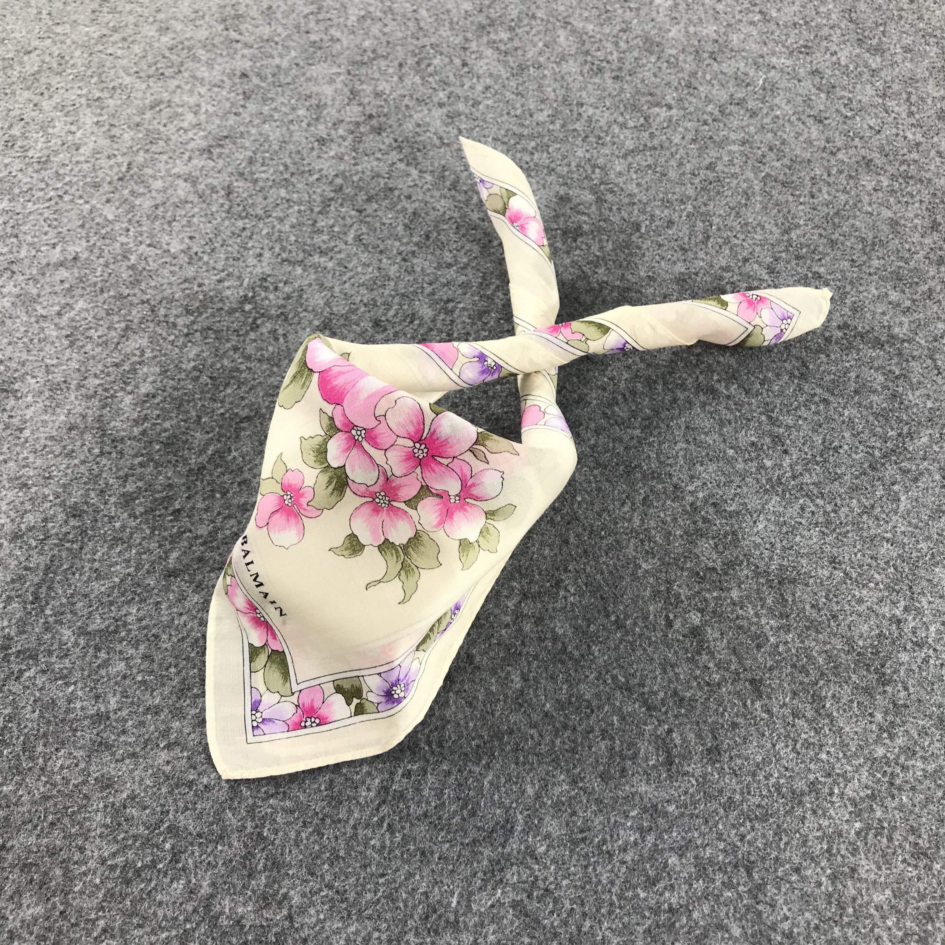 Pierre Balmain Pierre Balmain Floral Handkerchief Neckerchief Bandana H406 Size ONE SIZE - 2 Thumbnail