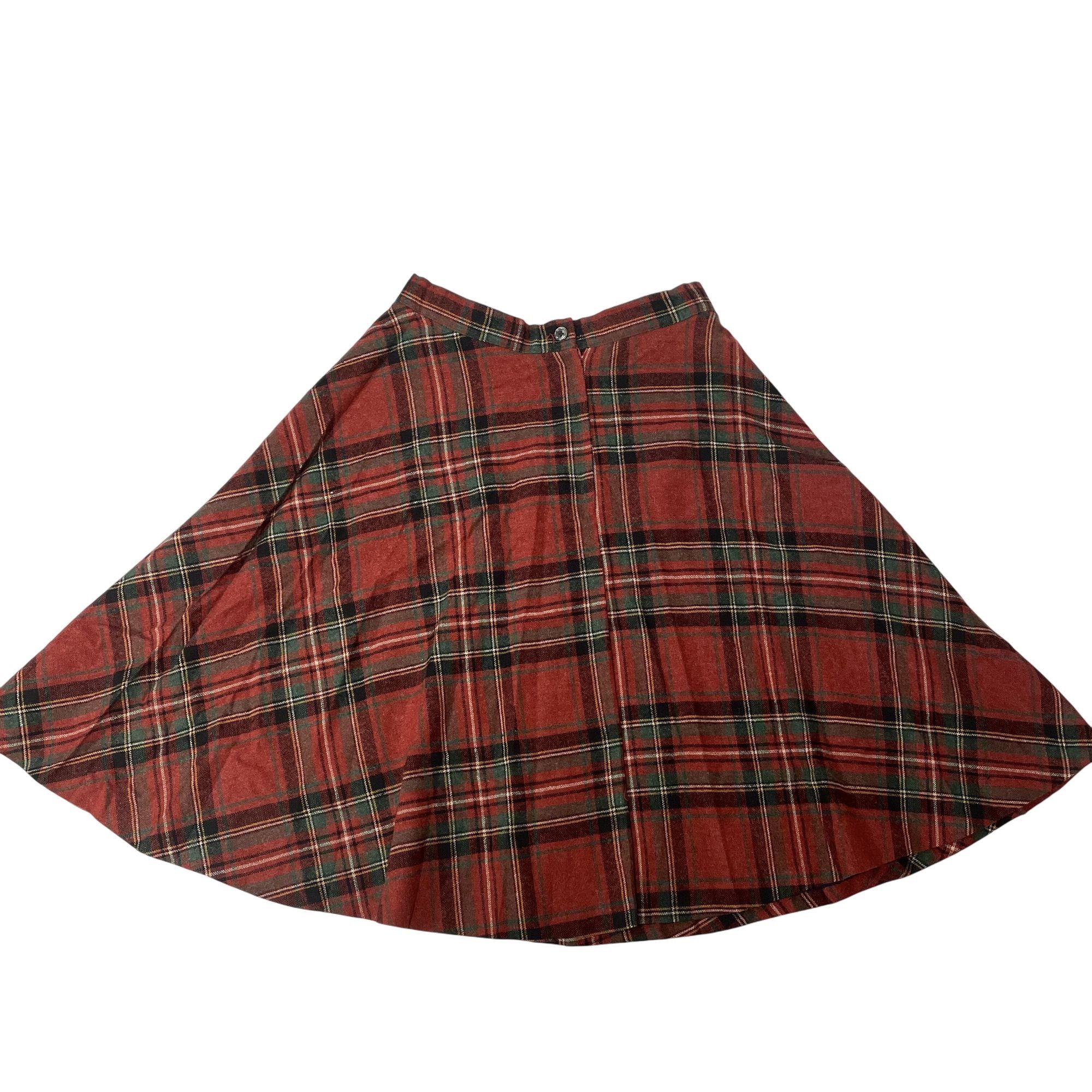 Other Vtg TARTAN MIDI Wool Tweed A Line Flared Skirt XS Size 28" / US 6 / IT 42 - 2 Thumbnail