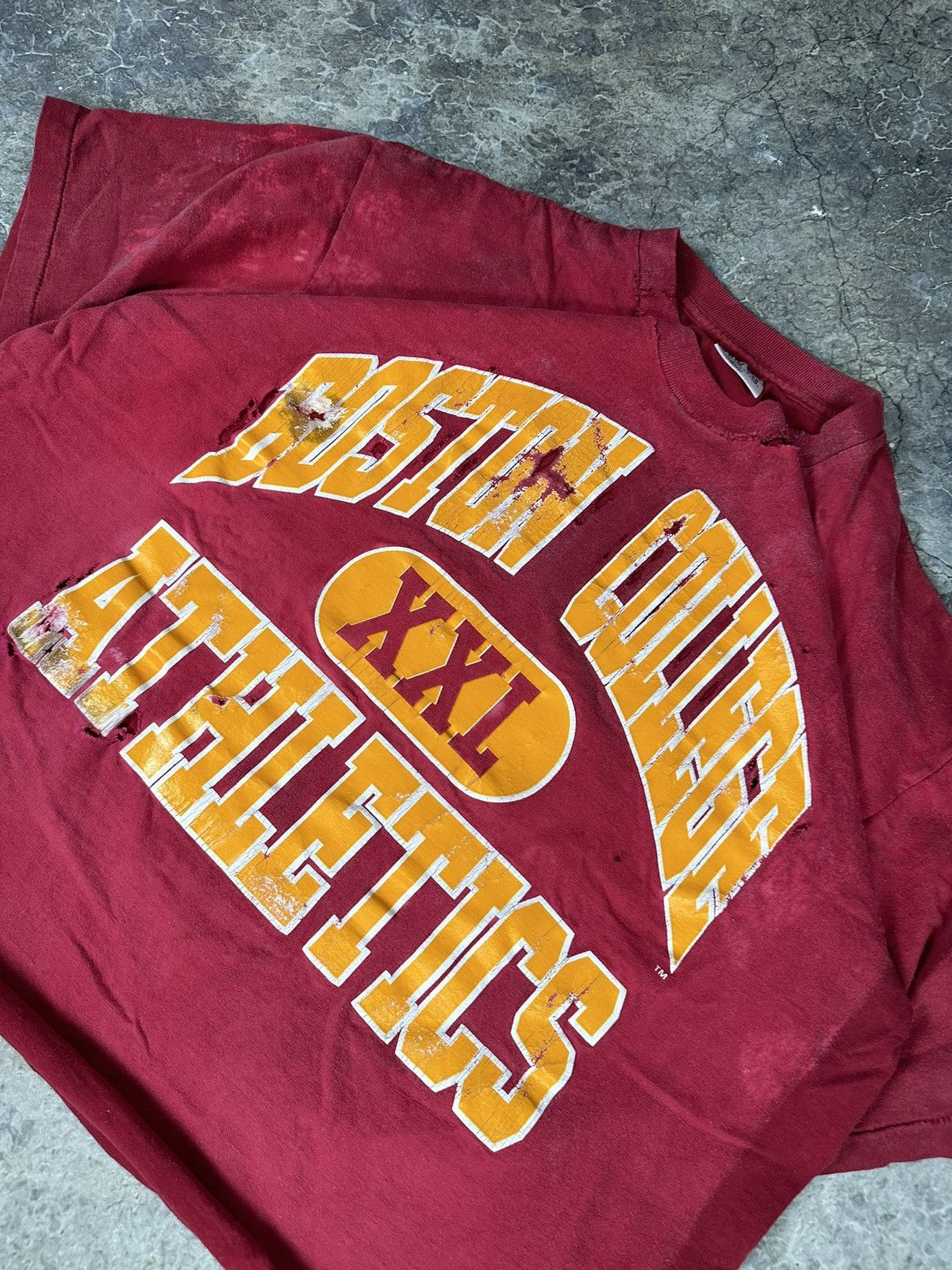 Vintage Vintage Thrashed Boston Athletics Tee Size US XL / EU 56 / 4 - 3 Thumbnail