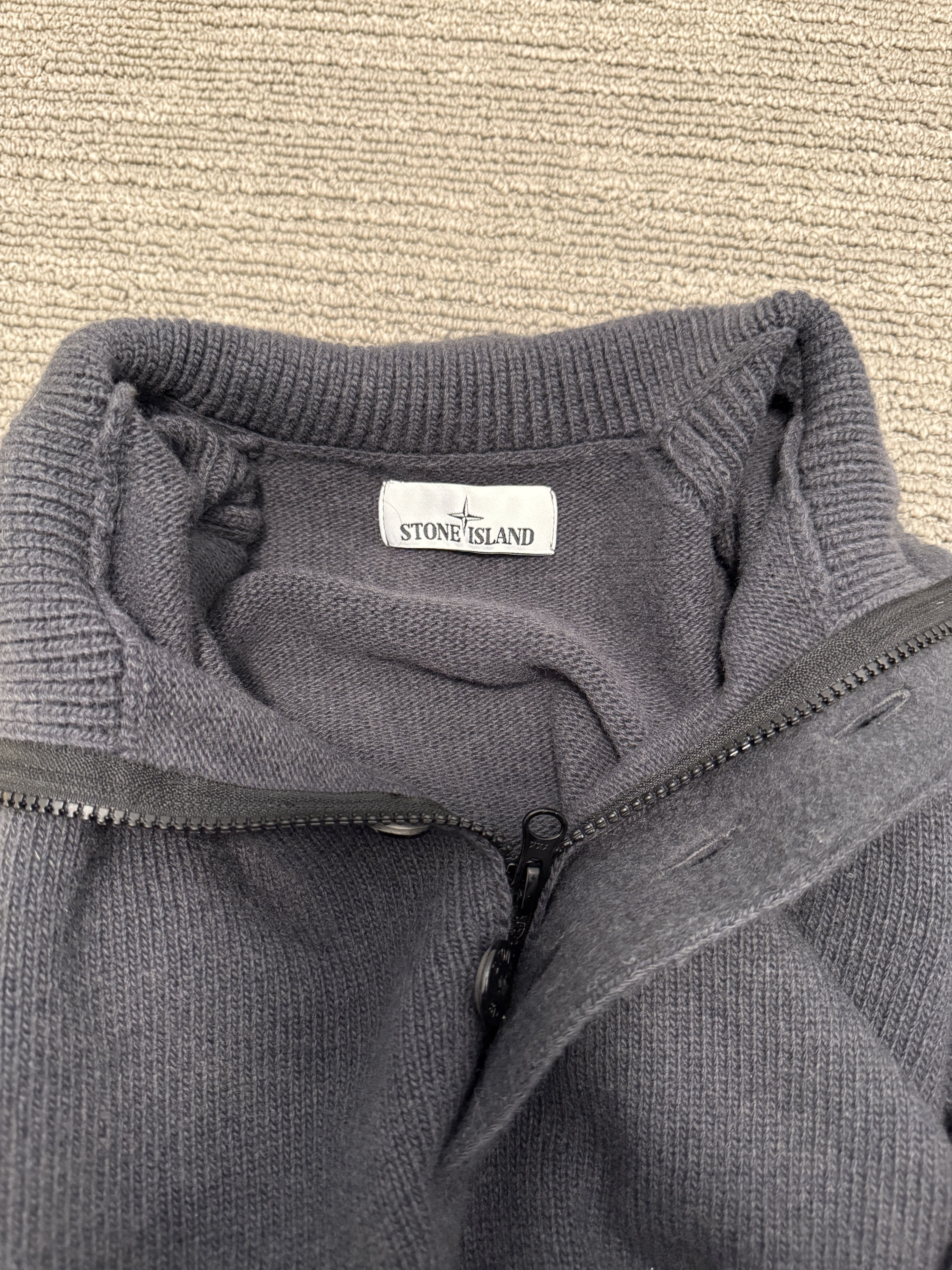 Stone Island Stone Island Half Zip & Button Knit Sweater XL Grey Size US XL / EU 56 / 4 - 5 Thumbnail