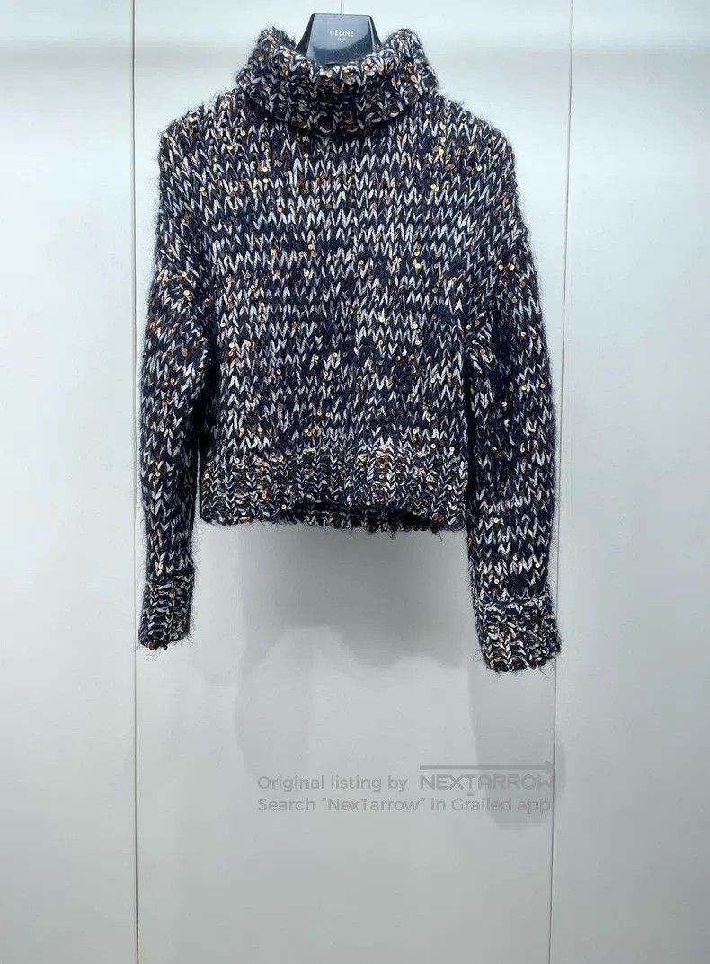 Brunello Cucinelli Brunello Cucinelli Glitter Knit High Neck Sweater Size S / US 4 / IT 40 - 1 Thumbnail