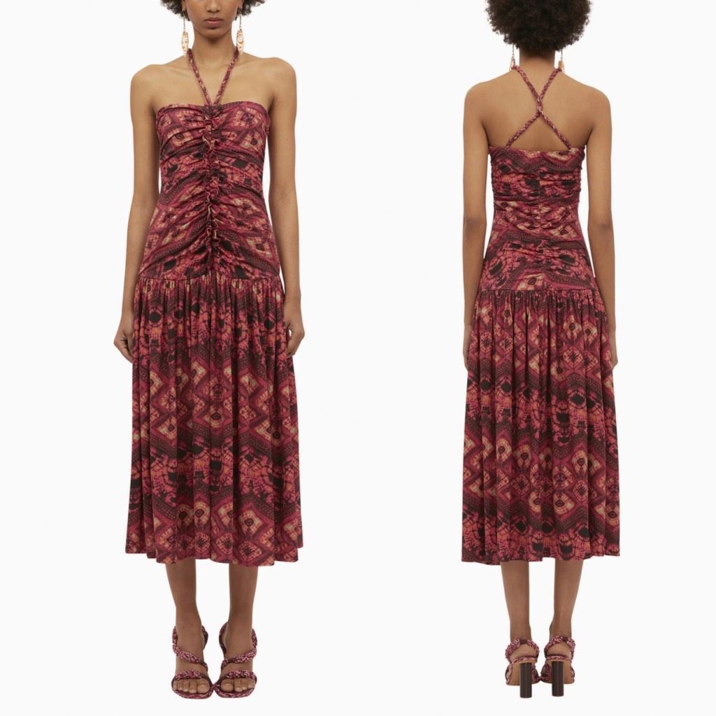 Ulla Johnson NEW Ulla Johnson Dress Marcella Wild Rose Pink Print Halter Size XS / US 0-2 / IT 36-38 - 7 Thumbnail
