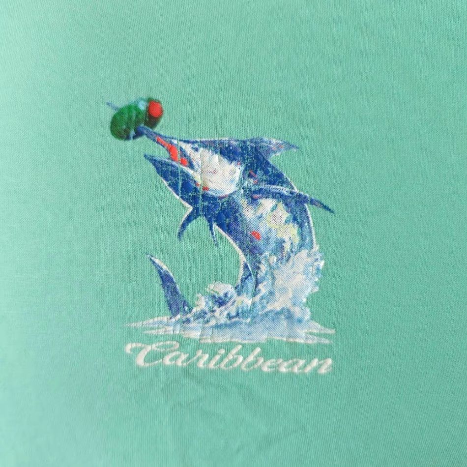 Vintage Caribbean Blue Marlin T Shirt Mens XL Blue Martini Splashing Good Times Size US L / EU 52-54 / 3 - 3 Thumbnail