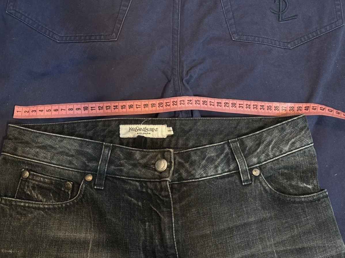 Yves Saint Laurent 🇮🇹 Flare 30x30 YSL Jeans Denim Pants Big Logo Selvedge Rive Size 30" / US 8 / IT 44 - 20 Thumbnail